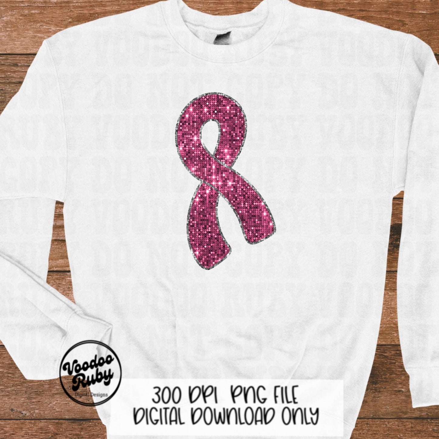 Sequin Pink Ribbon PNG Design Sublimation Hand Drawn Digital Download Faux Sequins Pink October DTF Printable Pink Awareness png Clip Art