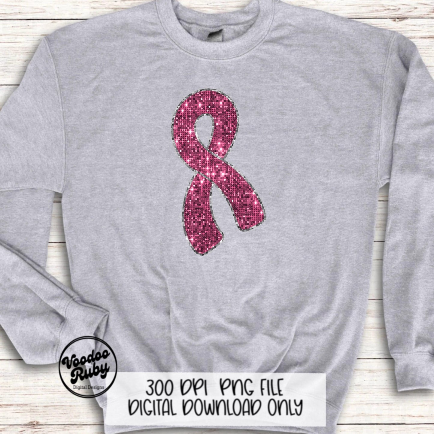 Sequin Pink Ribbon PNG Design Sublimation Hand Drawn Digital Download Faux Sequins Pink October DTF Printable Pink Awareness png Clip Art