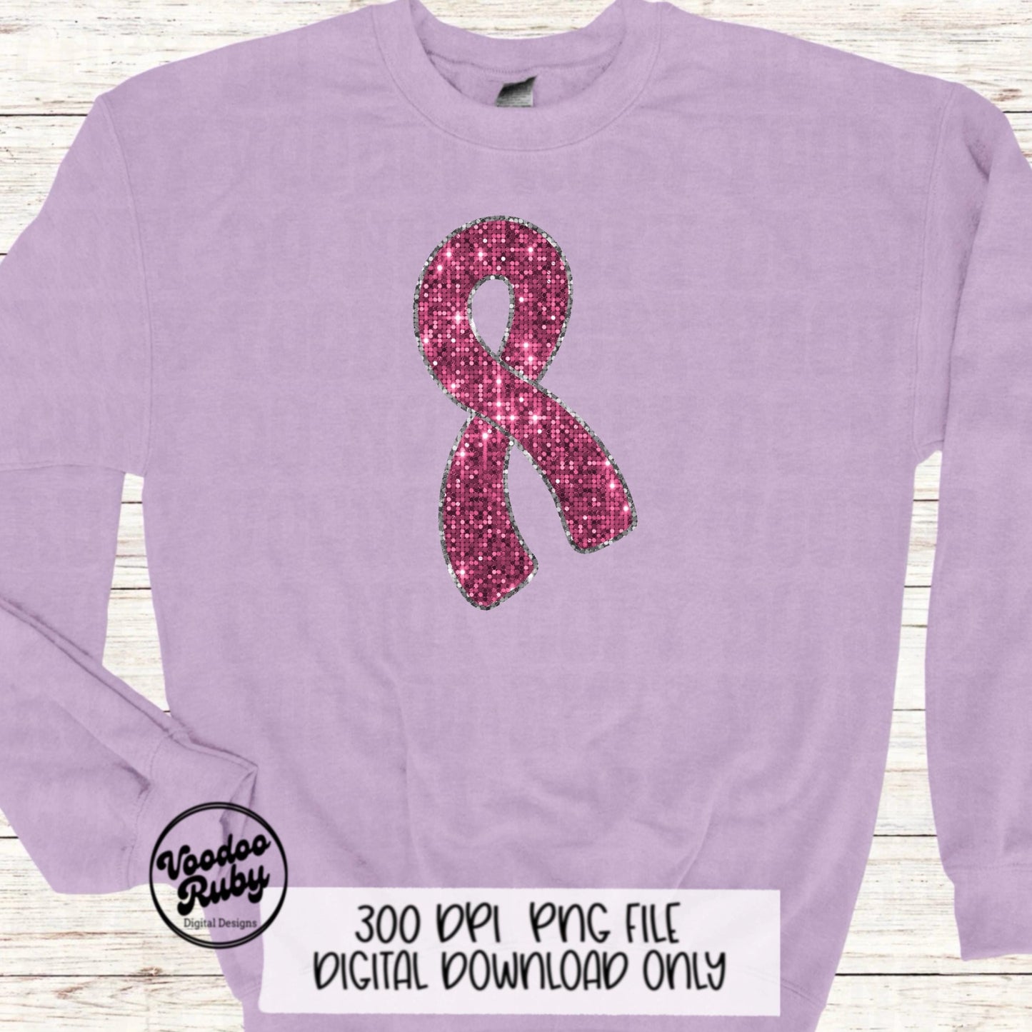 Sequin Pink Ribbon PNG Design Sublimation Hand Drawn Digital Download Faux Sequins Pink October DTF Printable Pink Awareness png Clip Art