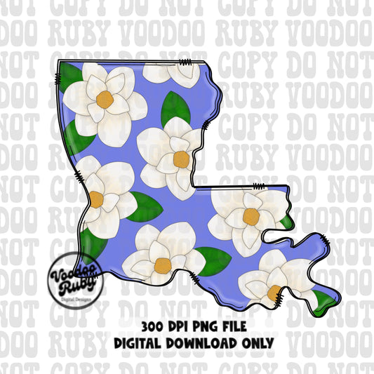 Louisiana magnolia png Cajun dtf printable sublimation