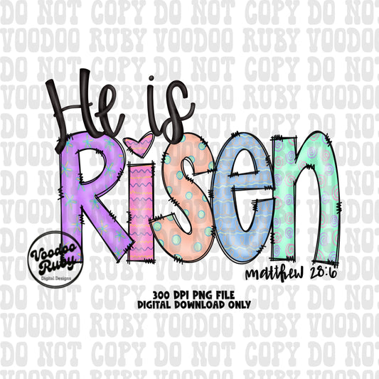 He Is Risen PNG: Easter Sublimation Design (Digital Download)