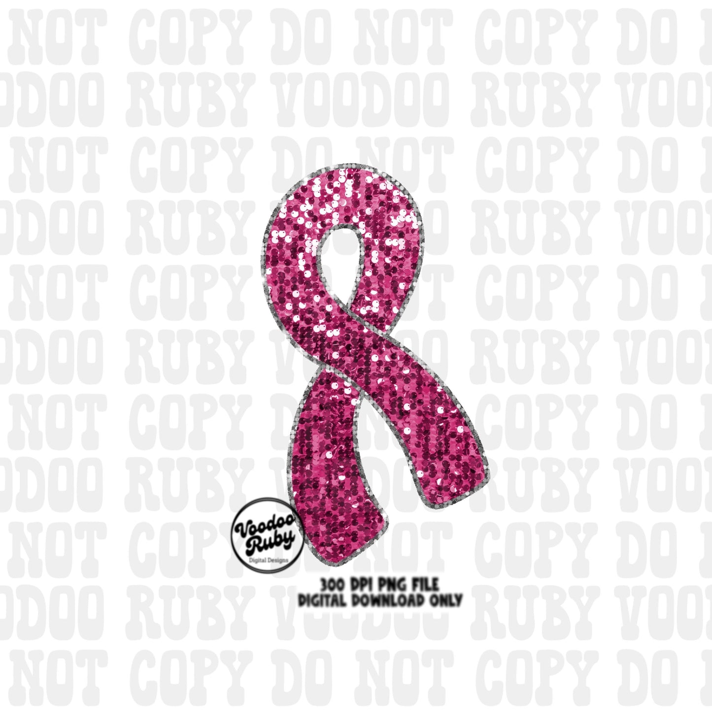 Sequin Pink Ribbon PNG Design Sublimation Hand Drawn Digital Download Faux Sequins Pink October DTF Printable Pink Awareness png Clip Art