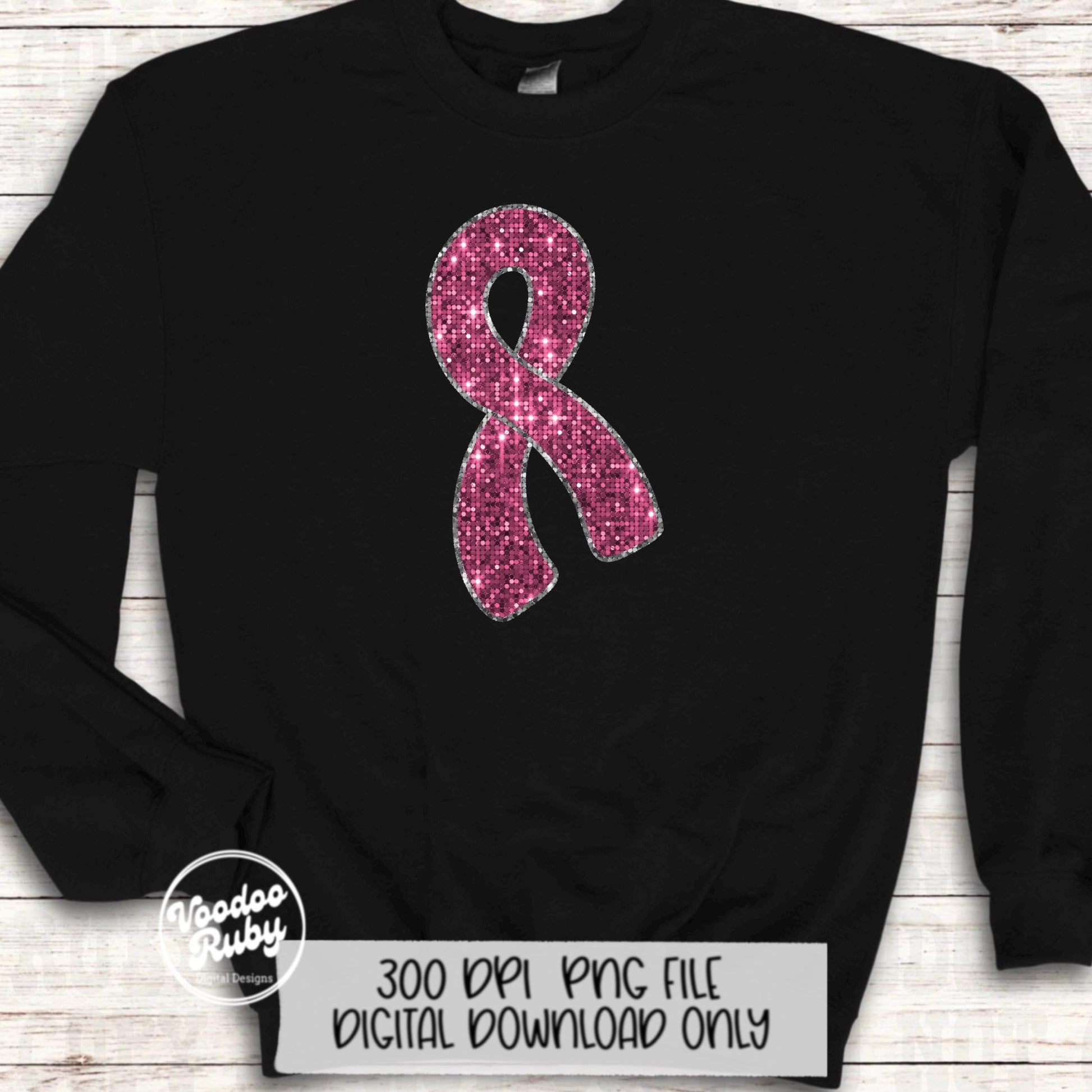 Sequin Pink Ribbon PNG Design Sublimation Hand Drawn Digital Download Faux Sequins Pink October DTF Printable Pink Awareness png Clip Art