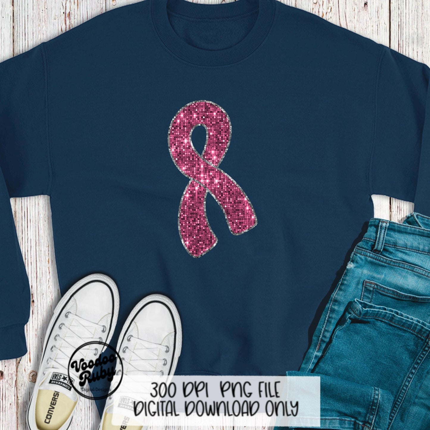 Sequin Pink Ribbon PNG Design Sublimation Hand Drawn Digital Download Faux Sequins Pink October DTF Printable Pink Awareness png Clip Art