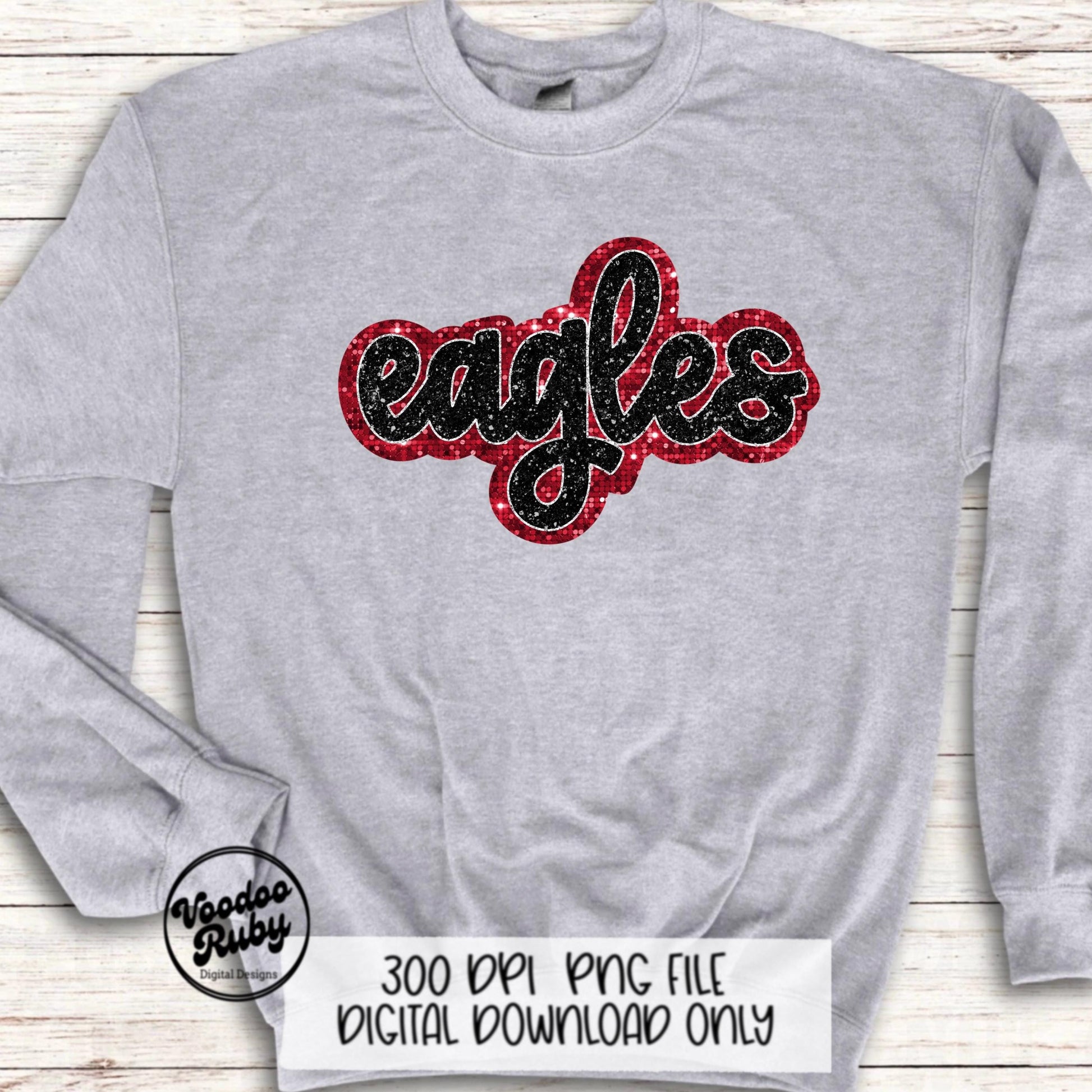 Eagles PNG Design Sequins Glitter Hand Drawn Digital Download Faux Sequins Patch PNG Printable Clip Art Faux Appliqué Eagles Football DTF