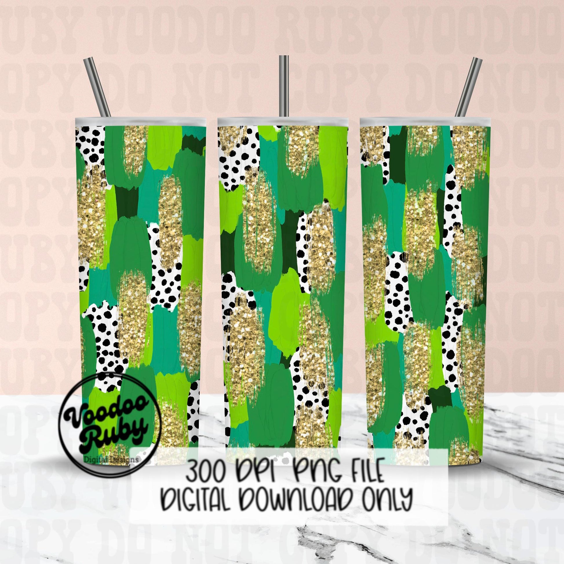 St. Patrick’s Day Brushstroke Background PNG Sublimation Digital Paper Hand Drawn Digital Download Gold Glitter Green Brush Strokes Paint