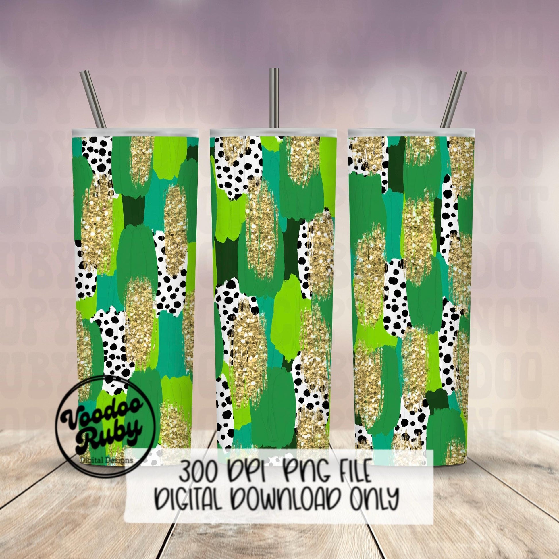 St. Patrick’s Day Brushstroke Background PNG Sublimation Digital Paper Hand Drawn Digital Download Gold Glitter Green Brush Strokes Paint