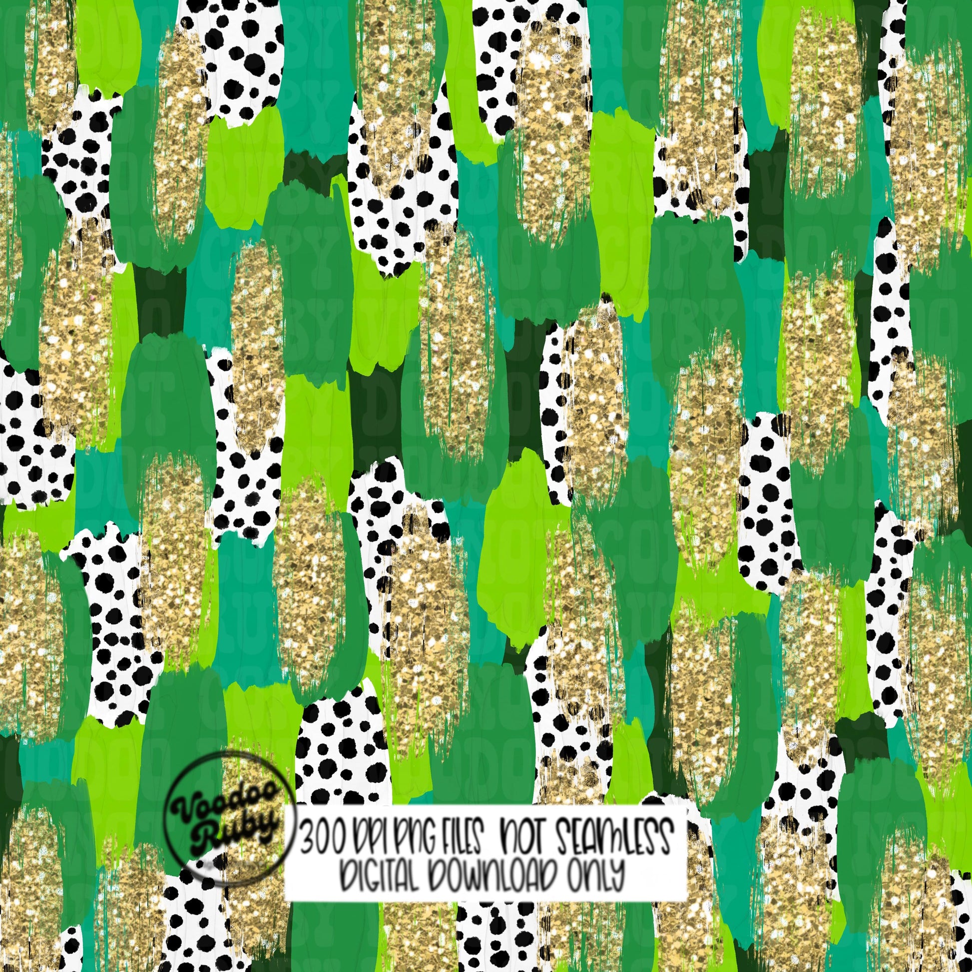 St. Patrick’s Day Brushstroke Background PNG Sublimation Digital Paper Hand Drawn Digital Download Gold Glitter Green Brush Strokes Paint