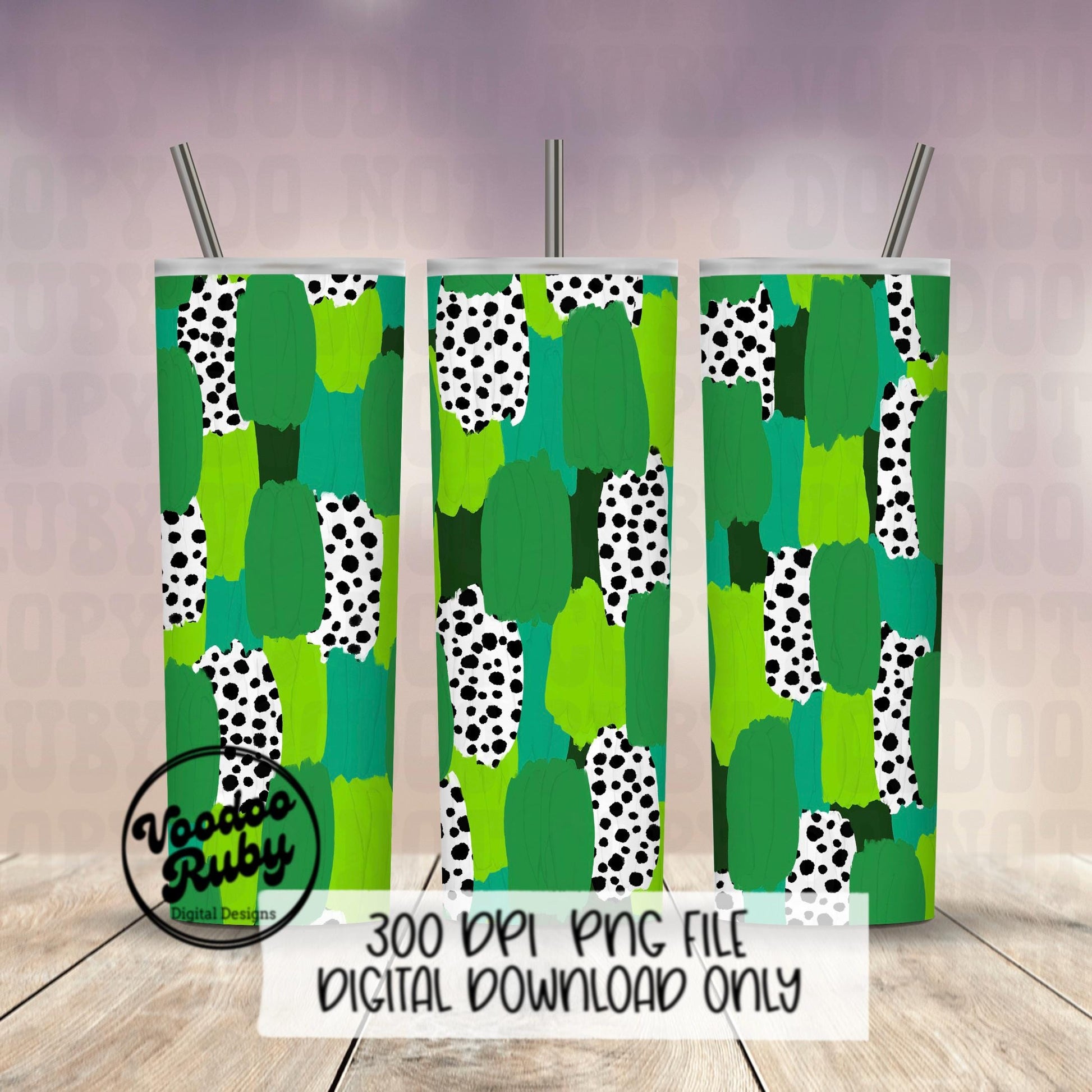 St. Patrick’s Day Brushstroke Background PNG Sublimation Digital Paper Hand Drawn Digital Download Dalmatian Dots Green Brush Strokes Paint