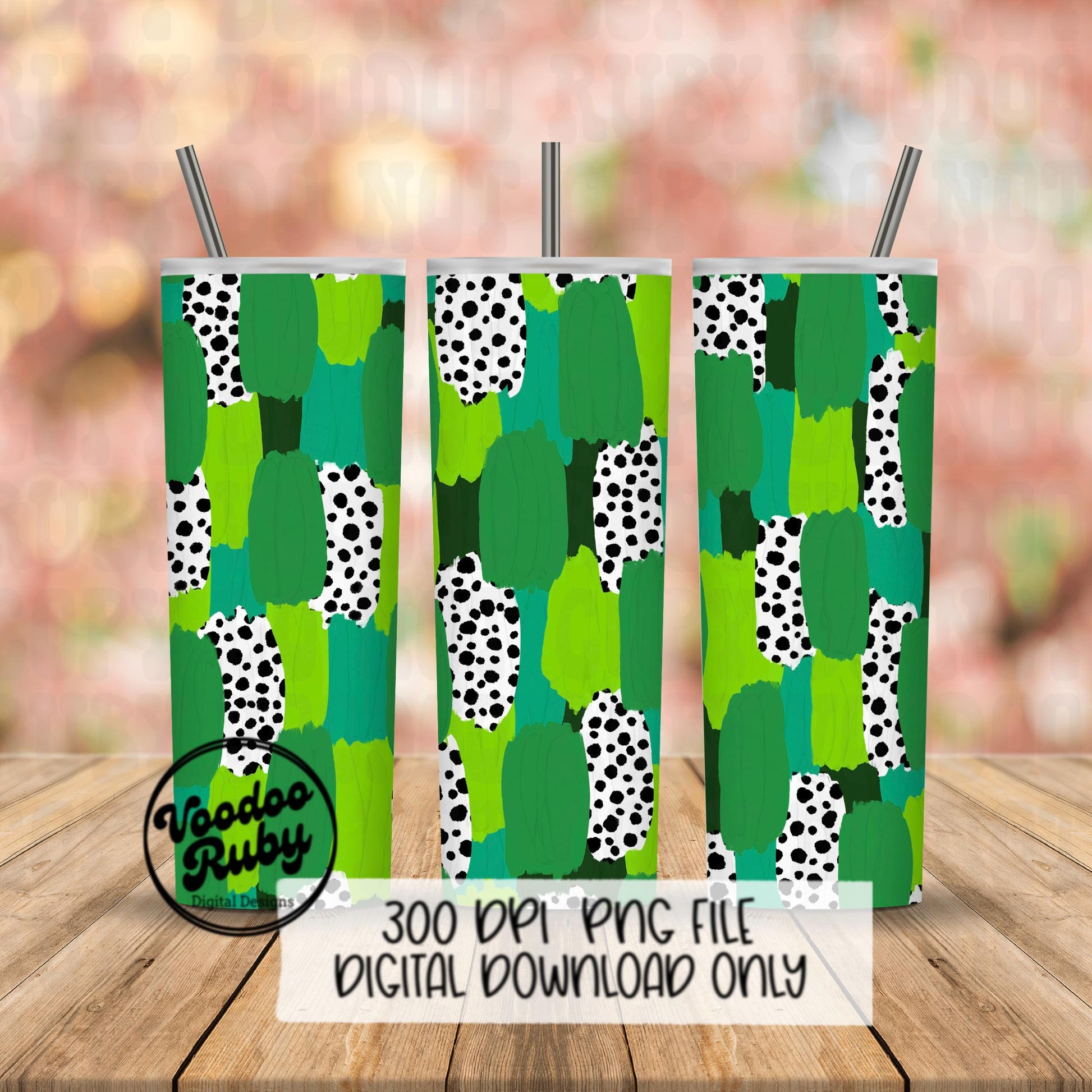St. Patrick’s Day Brushstroke Background PNG Sublimation Digital Paper Hand Drawn Digital Download Dalmatian Dots Green Brush Strokes Paint