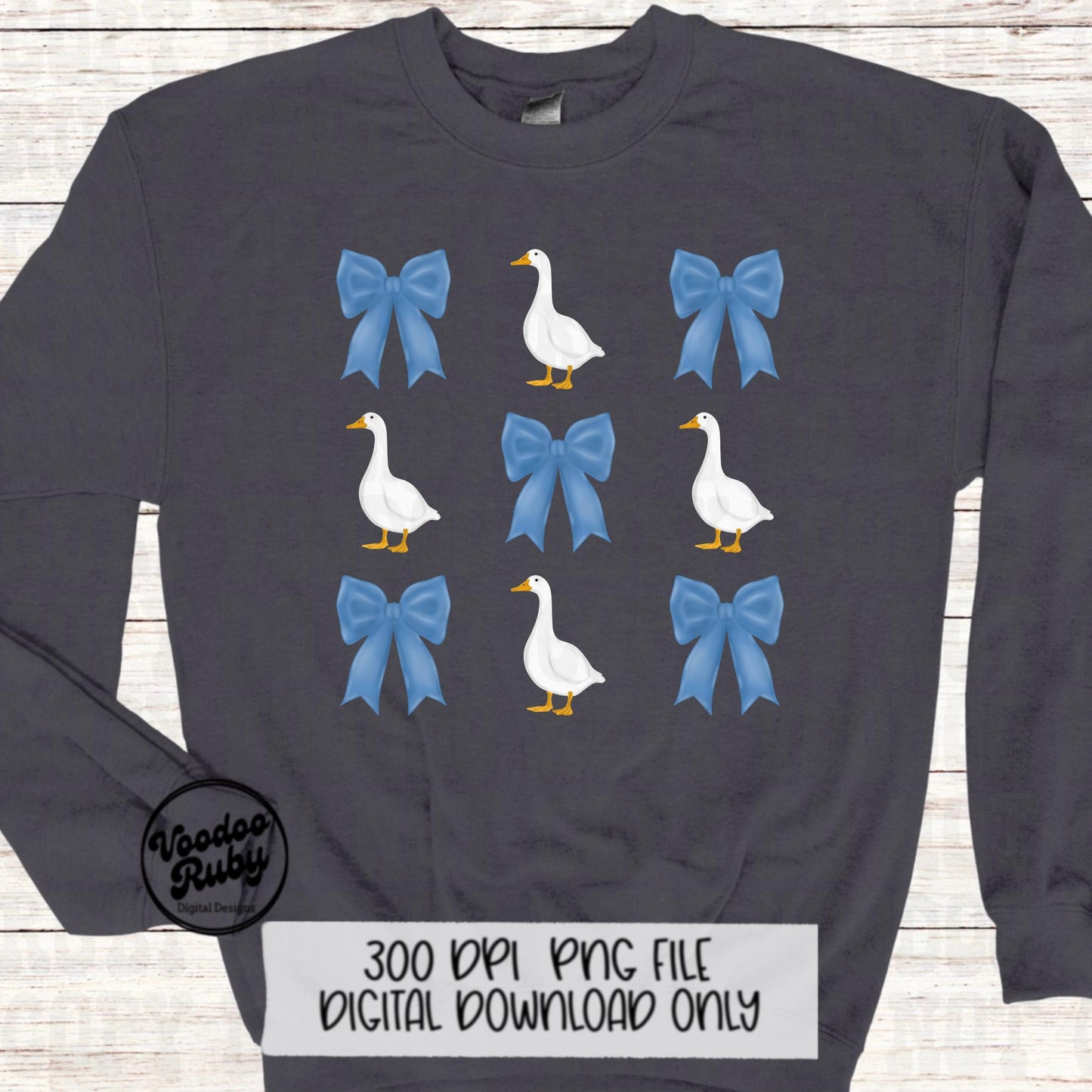 Blue Goose Coquette PNG: Vintage Kitchen Clip Art (Digital Download)