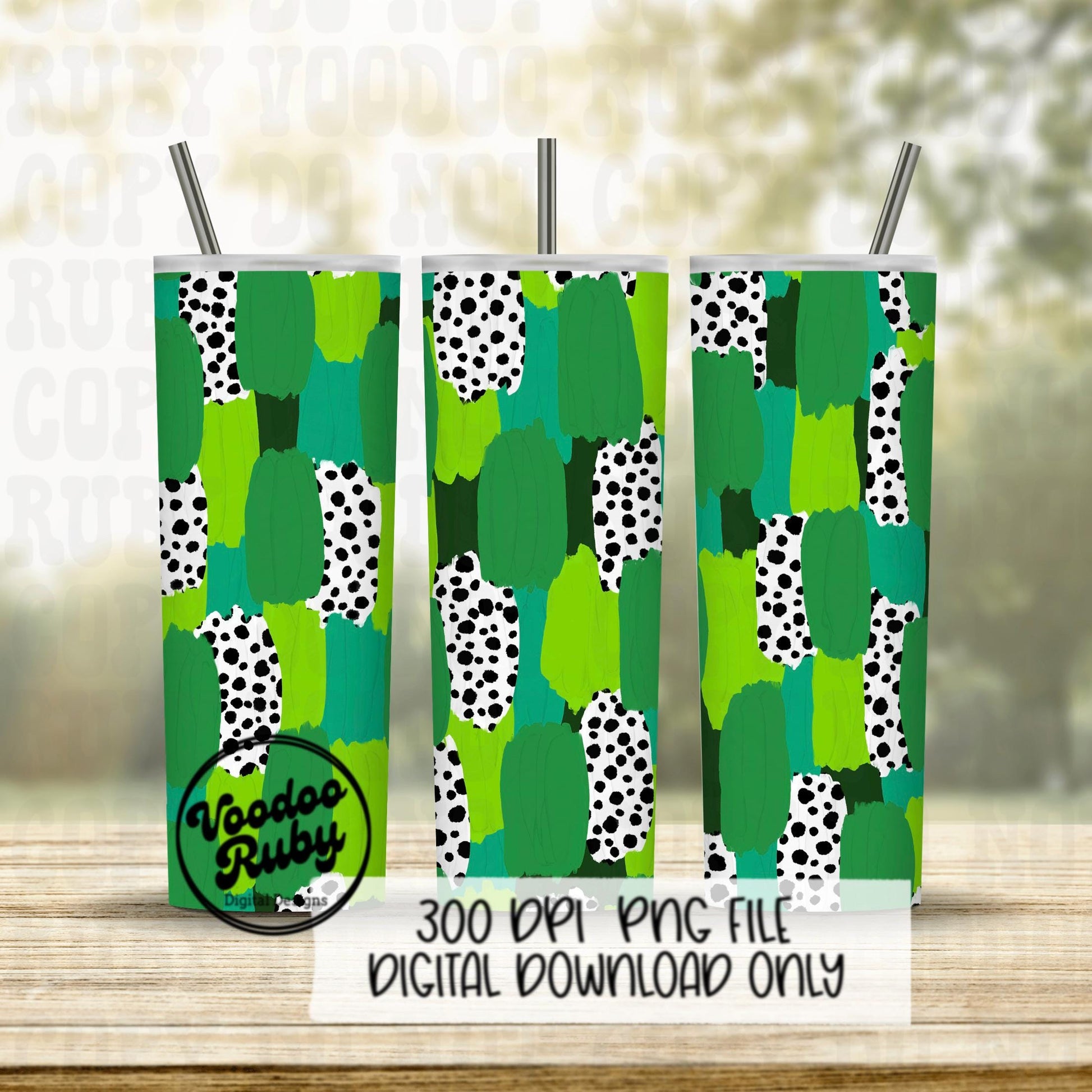 St. Patrick’s Day Brushstroke Background PNG Sublimation Digital Paper Hand Drawn Digital Download Dalmatian Dots Green Brush Strokes Paint