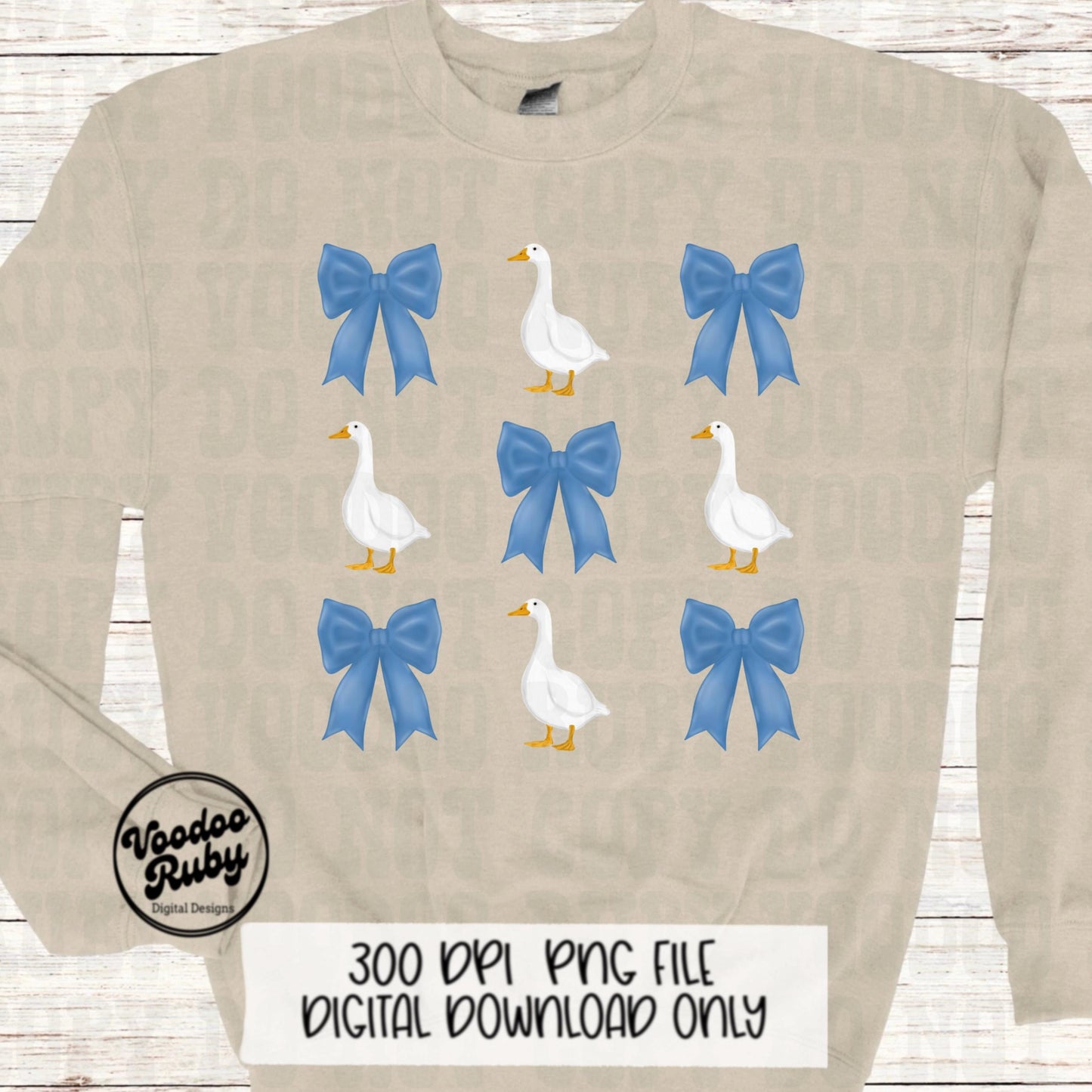 Blue Goose Coquette PNG: Vintage Kitchen Clip Art (Digital Download)