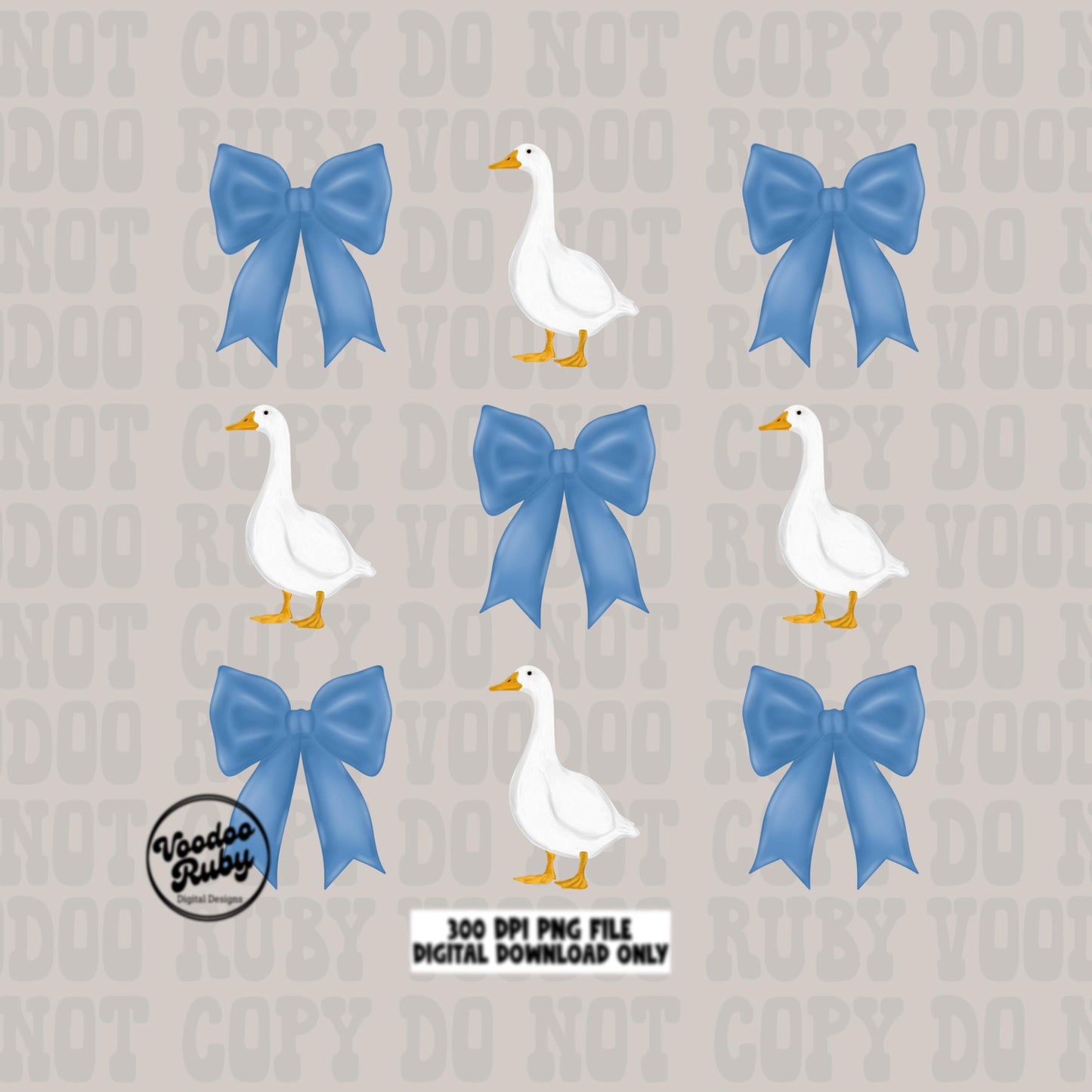 Blue Goose Coquette PNG: Vintage Kitchen Clip Art (Digital Download)