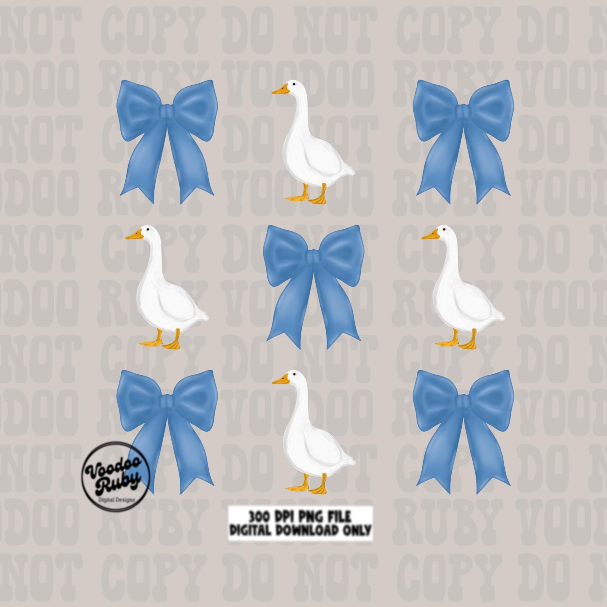 Blue Goose Coquette PNG: Vintage Kitchen Clip Art (Digital Download)