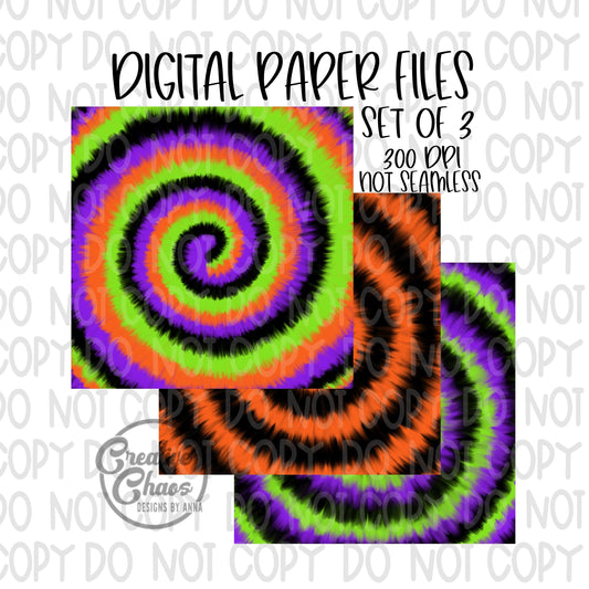 Halloween Tie Dye Digital Paper: PNG Sublimation Clip Art (Digital Download))