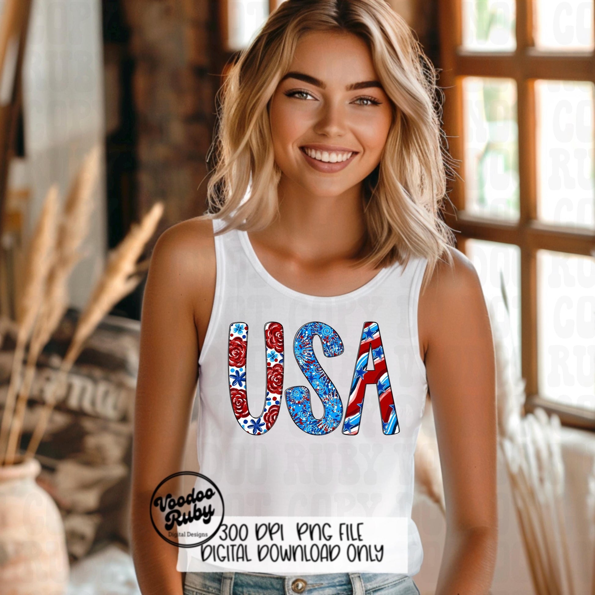 Red White Blue Alphabet PNG Clip Art Bundle, Sublimation Hand Drawn Digital Design Download, Alpha Pack Numbers America Letters Clip Art