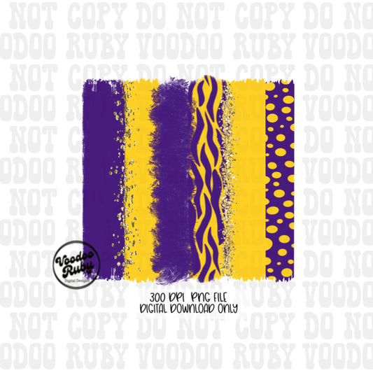 Purple and Gold PNG Individual Brushstrokes | Background | Hand Drawn Design Digital Download | Tiger PNG | Clip Art | Printable | Football