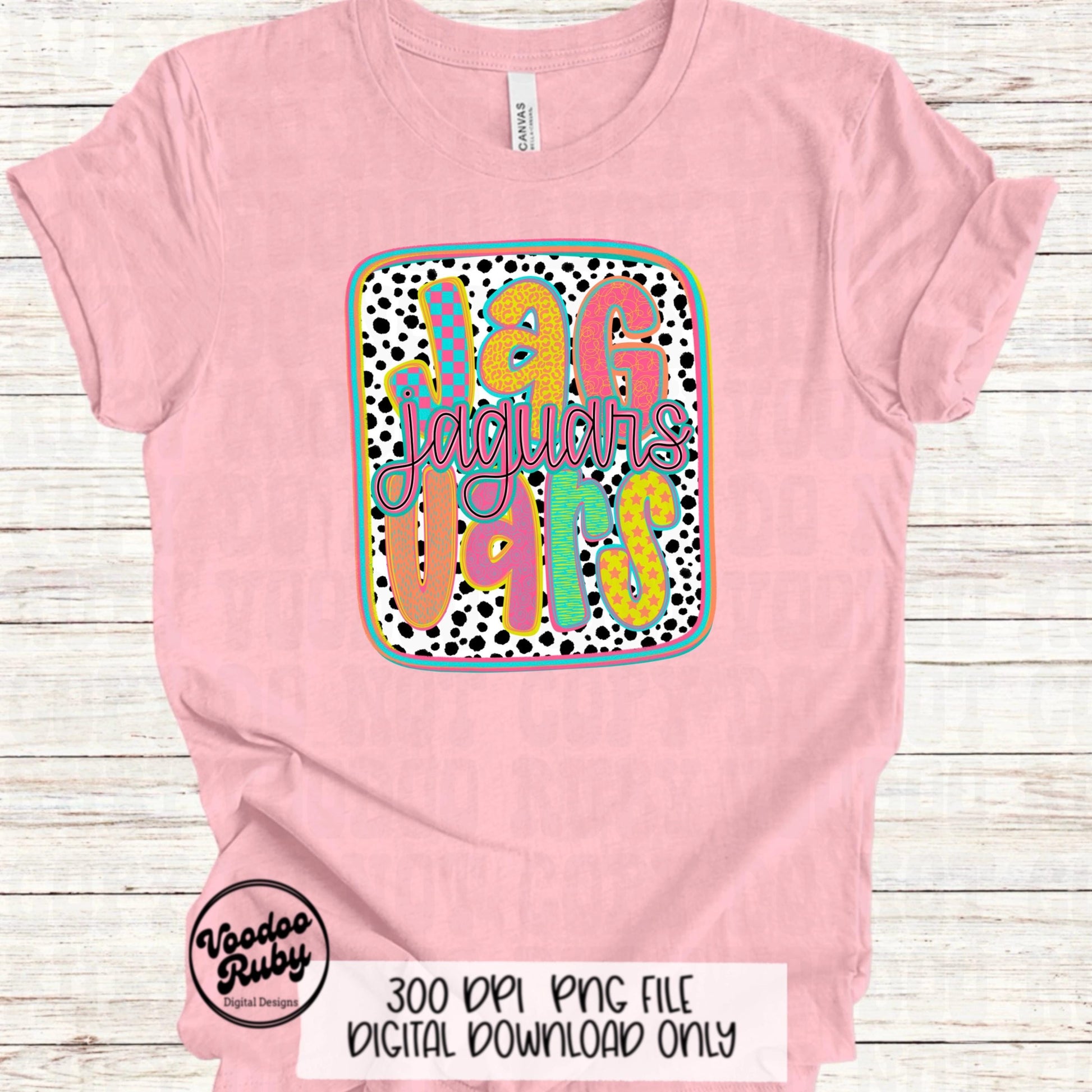 Jaguars Mascot PNG: Hand-Drawn Sublimation Design (Digital Download)