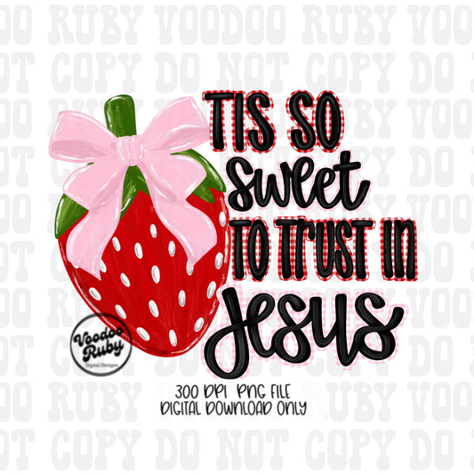Strawberry Jesus PNG: Christian Hymn Verse (Digital Download)