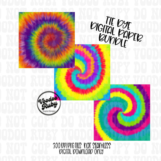 Tie Dye PNG Bundle: Hand Drawn Sublimation Designs (Digital Download)