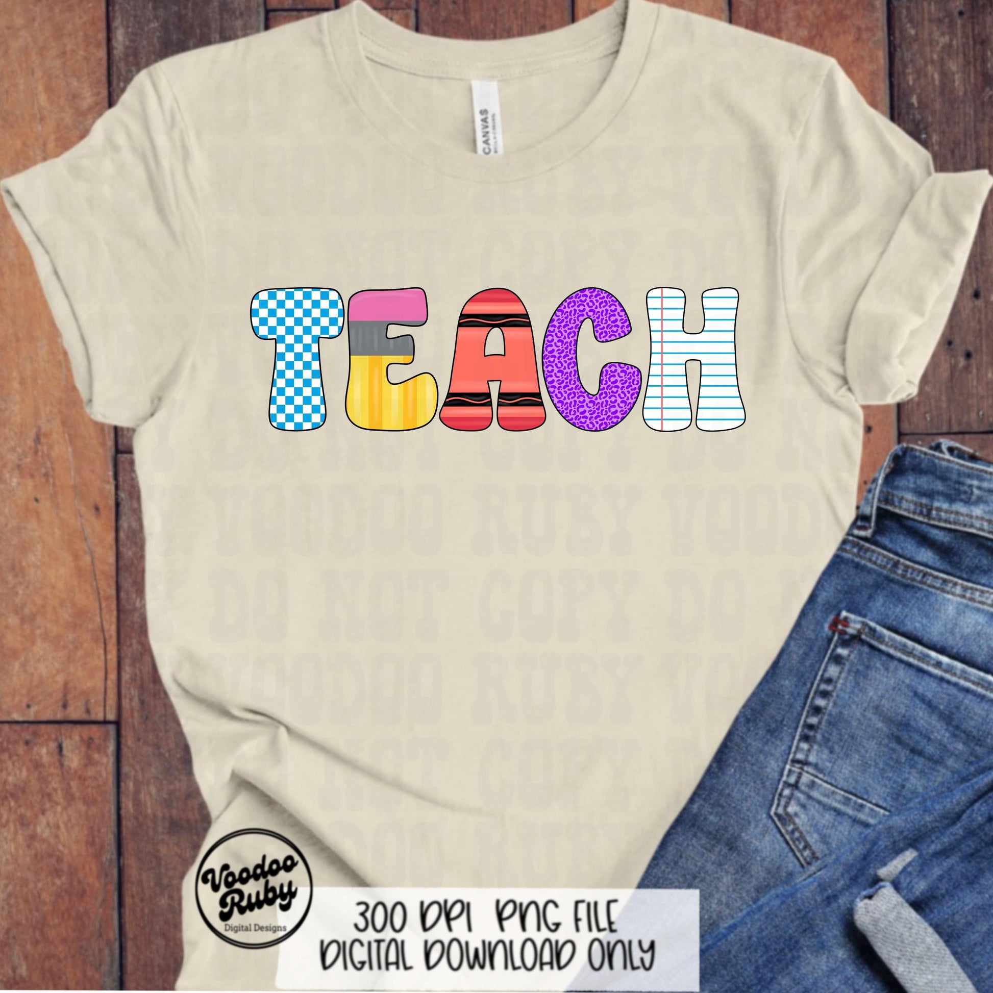 Back To School Alphabet PNG Design: Hand Drawn Letters (Digital Download