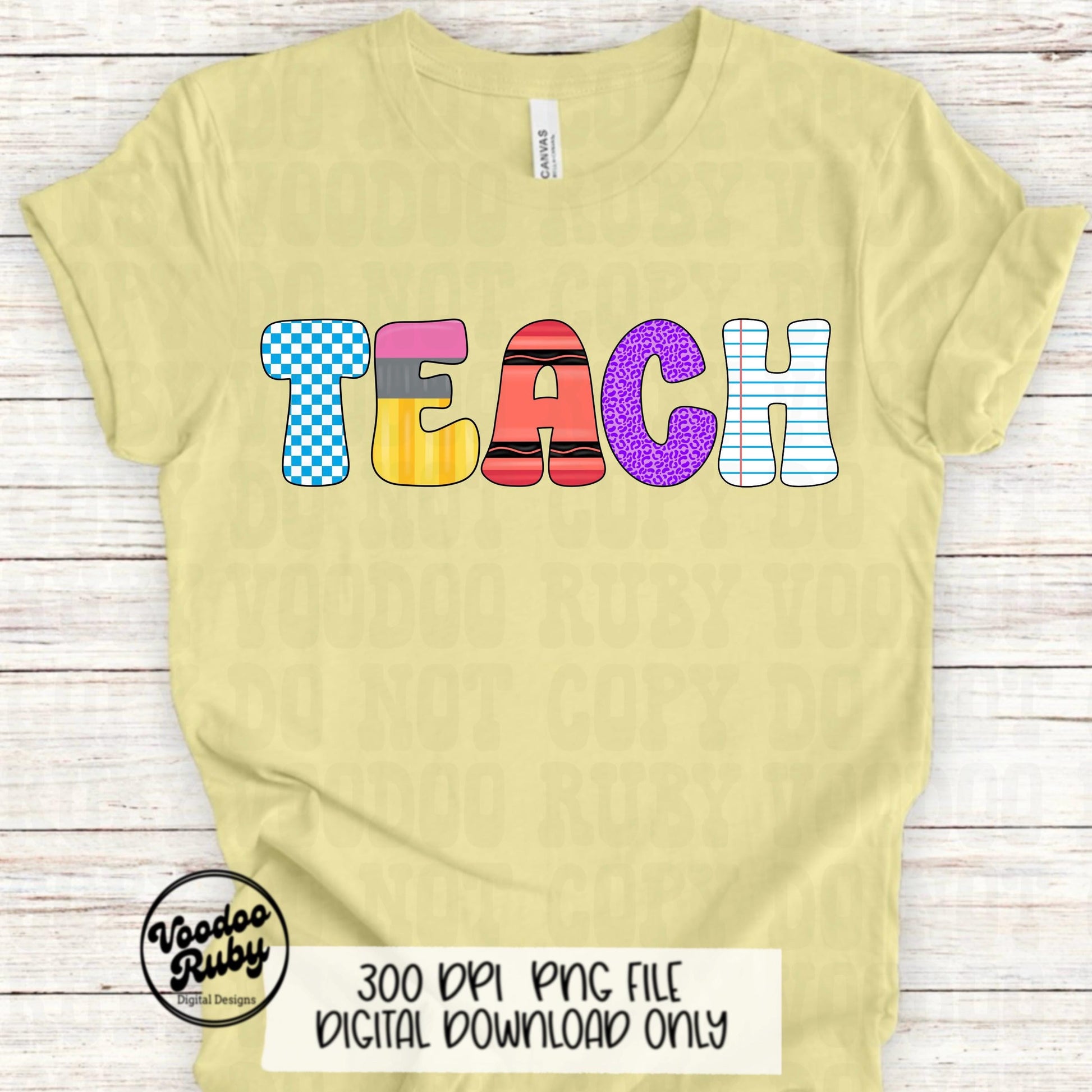 Back To School Alphabet PNG Design: Hand Drawn Letters (Digital Download