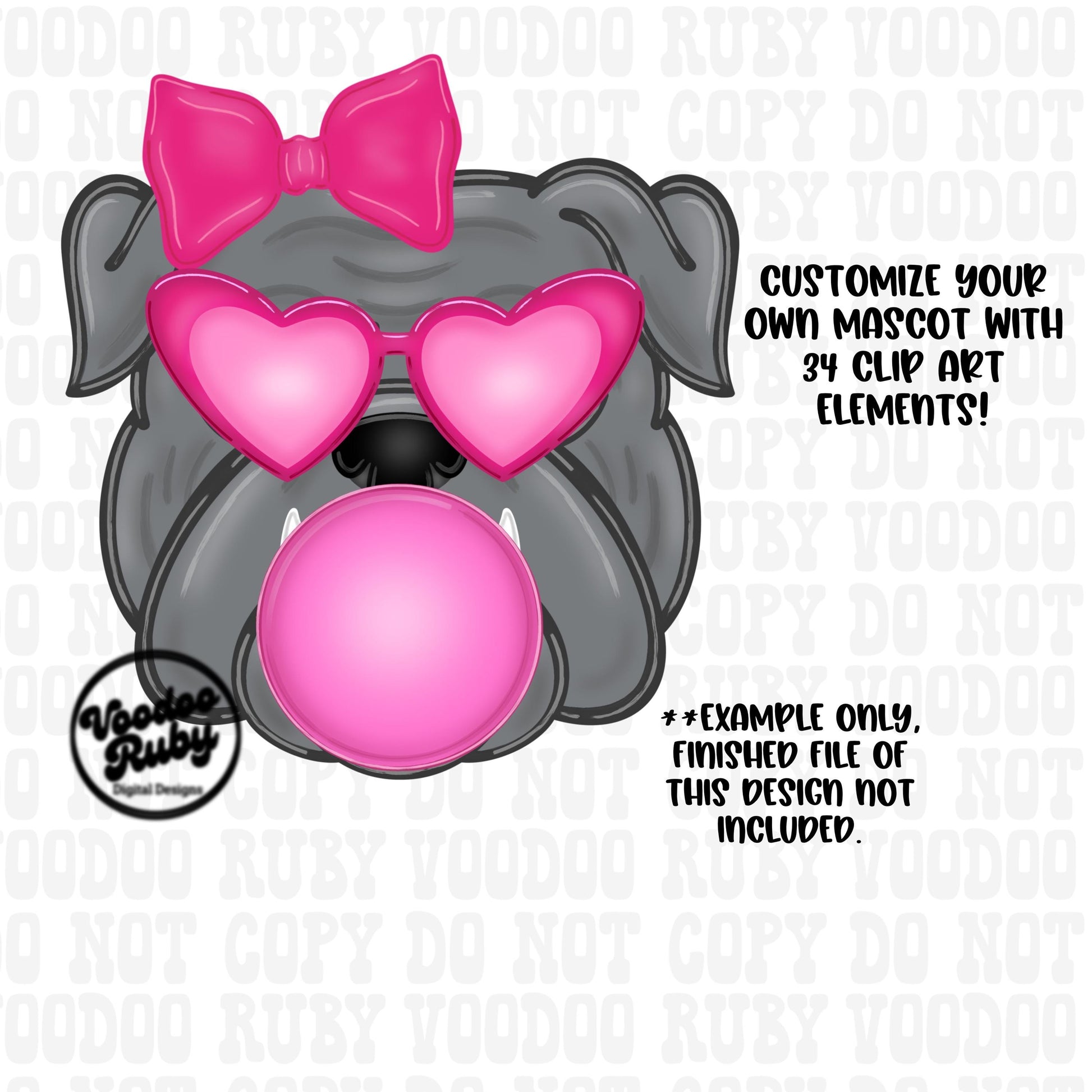 Bulldogs Mascot PNG Bundle: Hand-Drawn Sublimation Design (Digital Download