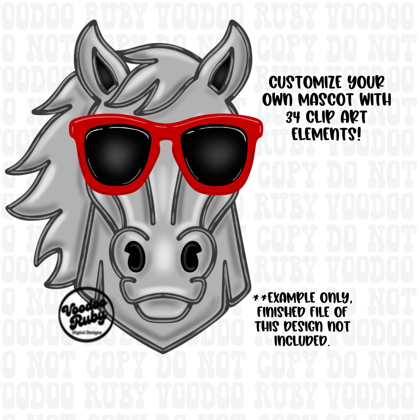 Mascot Bundle PNG: Broncos Mustangs Clip Art (Digital Download)