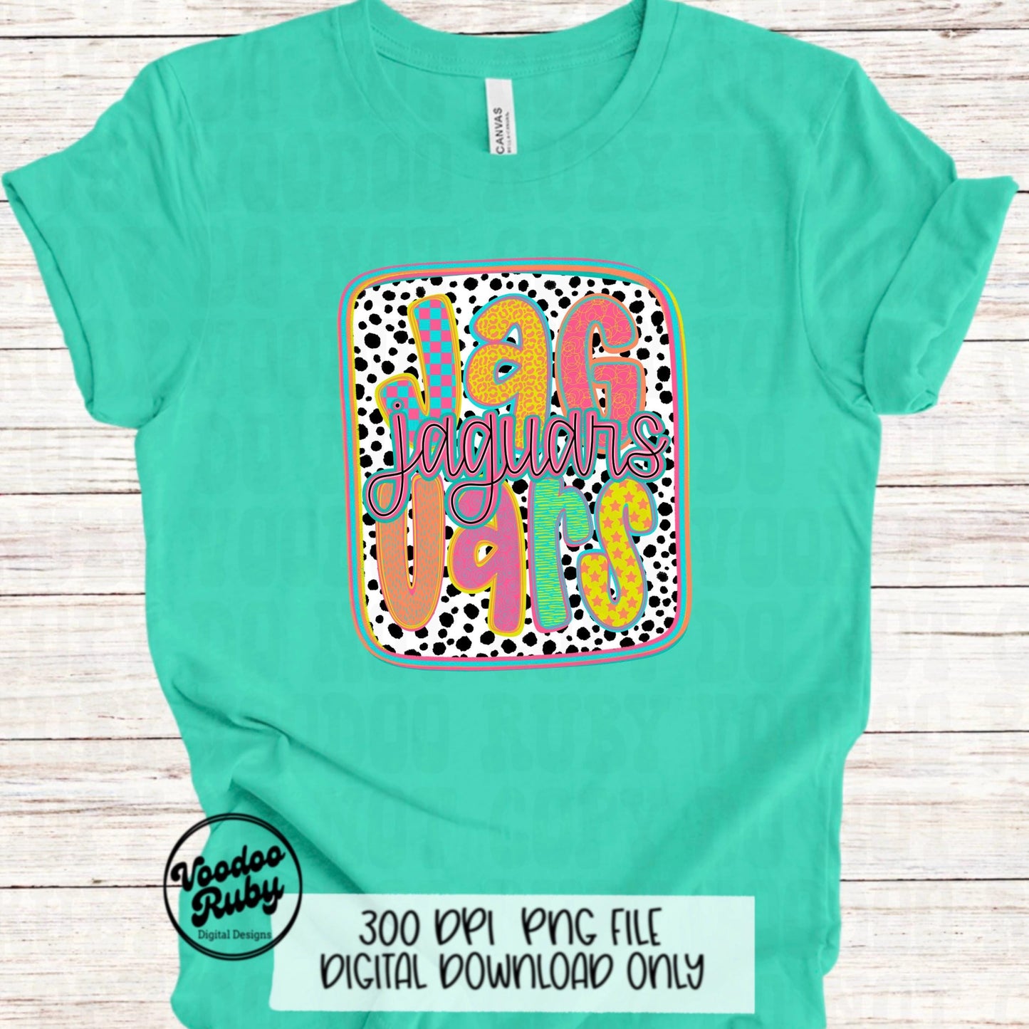 Jaguars Mascot PNG: Hand-Drawn Sublimation Design (Digital Download)