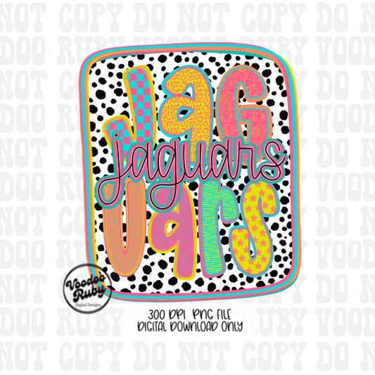 Jaguars Mascot PNG: Hand-Drawn Sublimation Design (Digital Download)