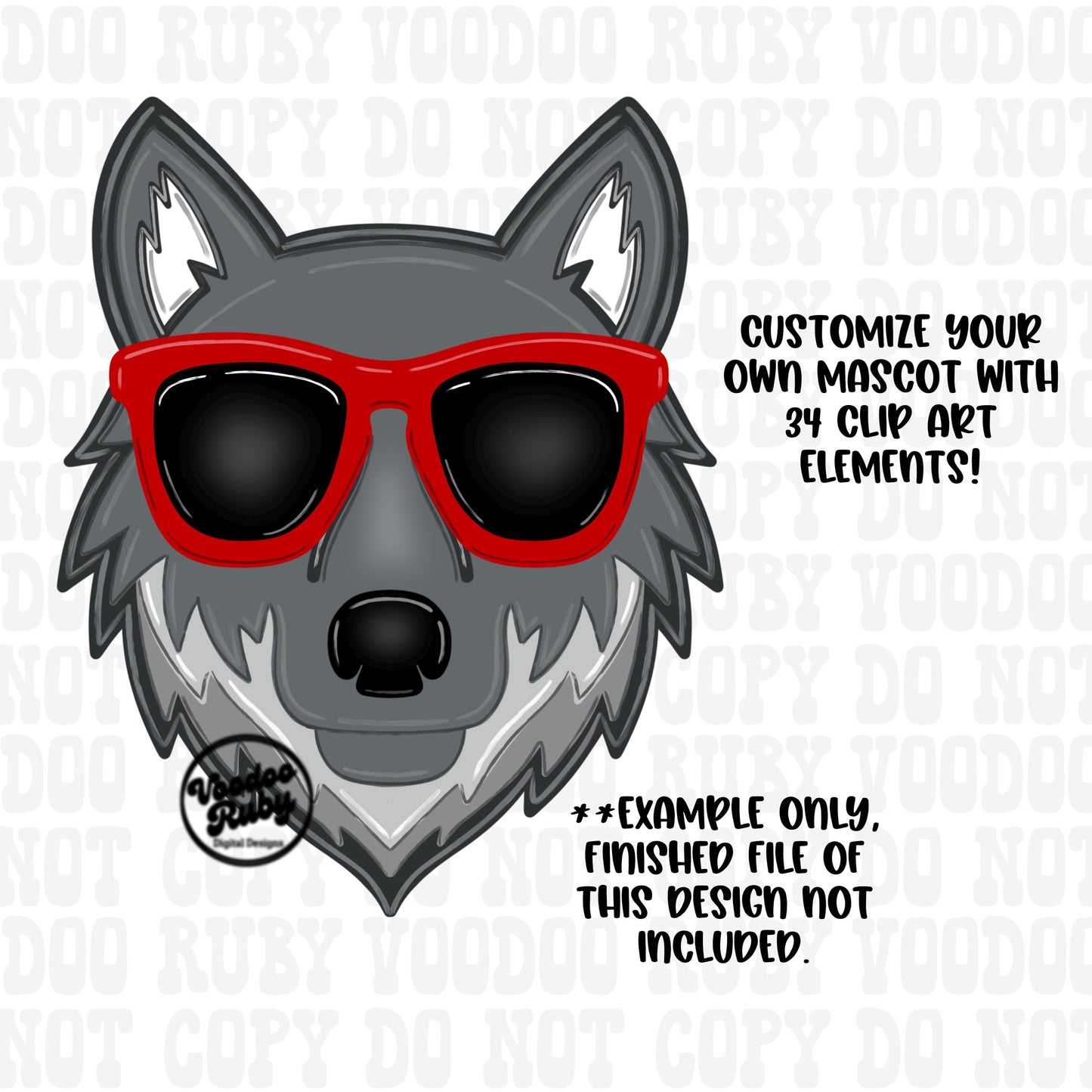 Wolves Mascot PNG Bundle: Hand-Drawn Sublimation Design (Digital Download)