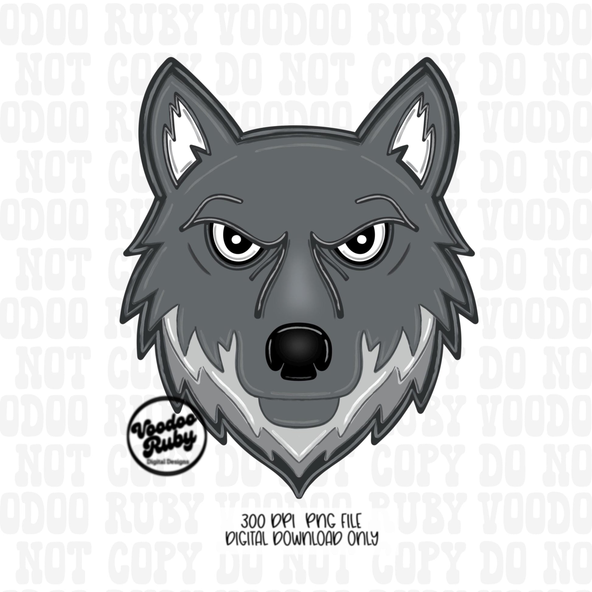 Wolves Mascot PNG Bundle: Hand-Drawn Sublimation Design (Digital Download)