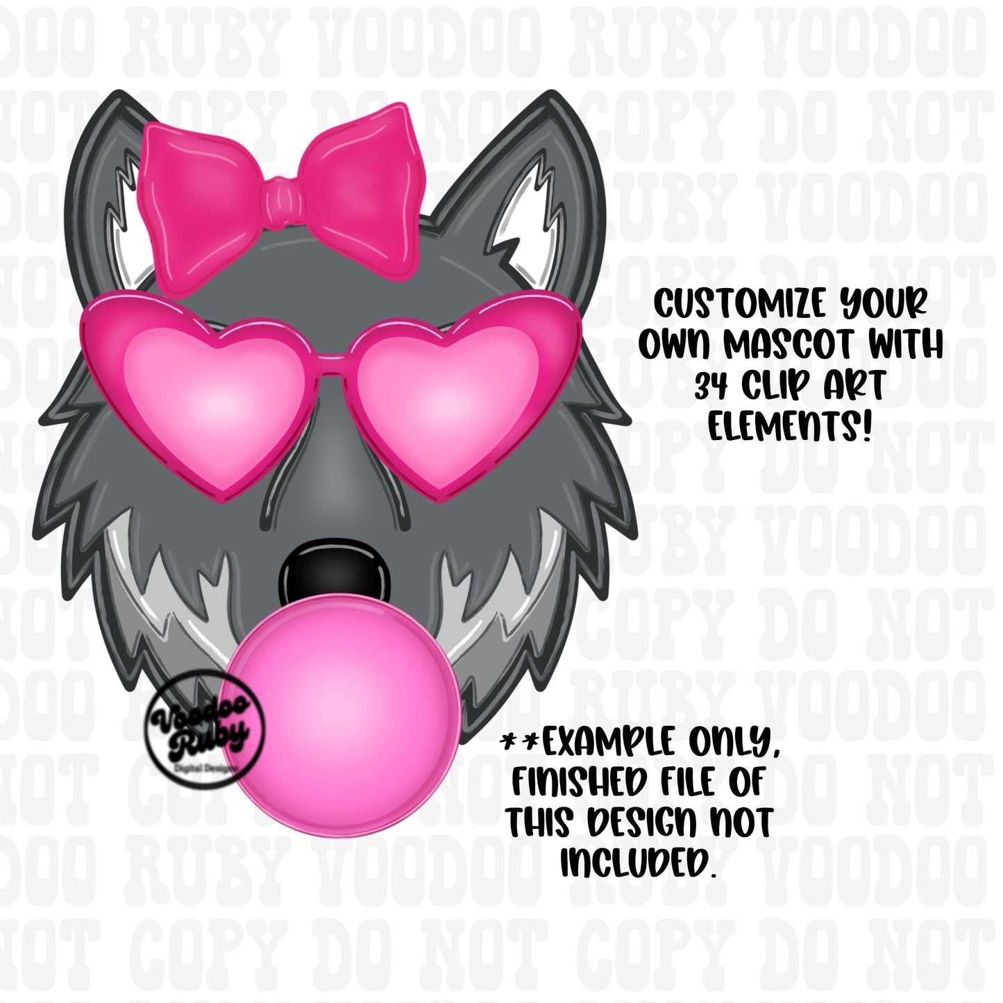 Wolves Mascot PNG Bundle: Hand-Drawn Sublimation Design (Digital Download)