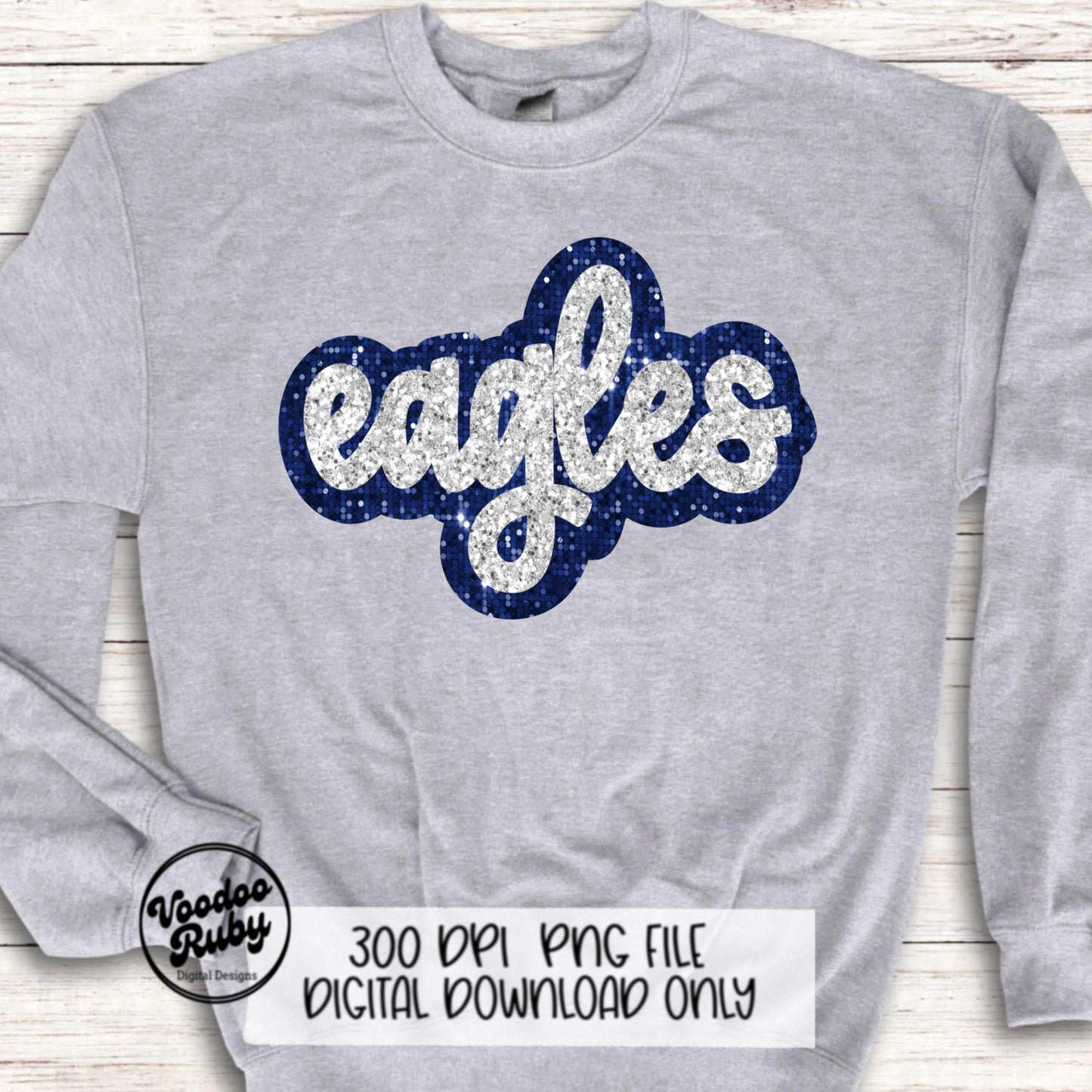 Eagles PNG Design Sublimation Sequins Glitter Hand Drawn Digital Download Faux Sequins Patch PNG Printable Clip Art Faux Appliqué Eagles Football DTF