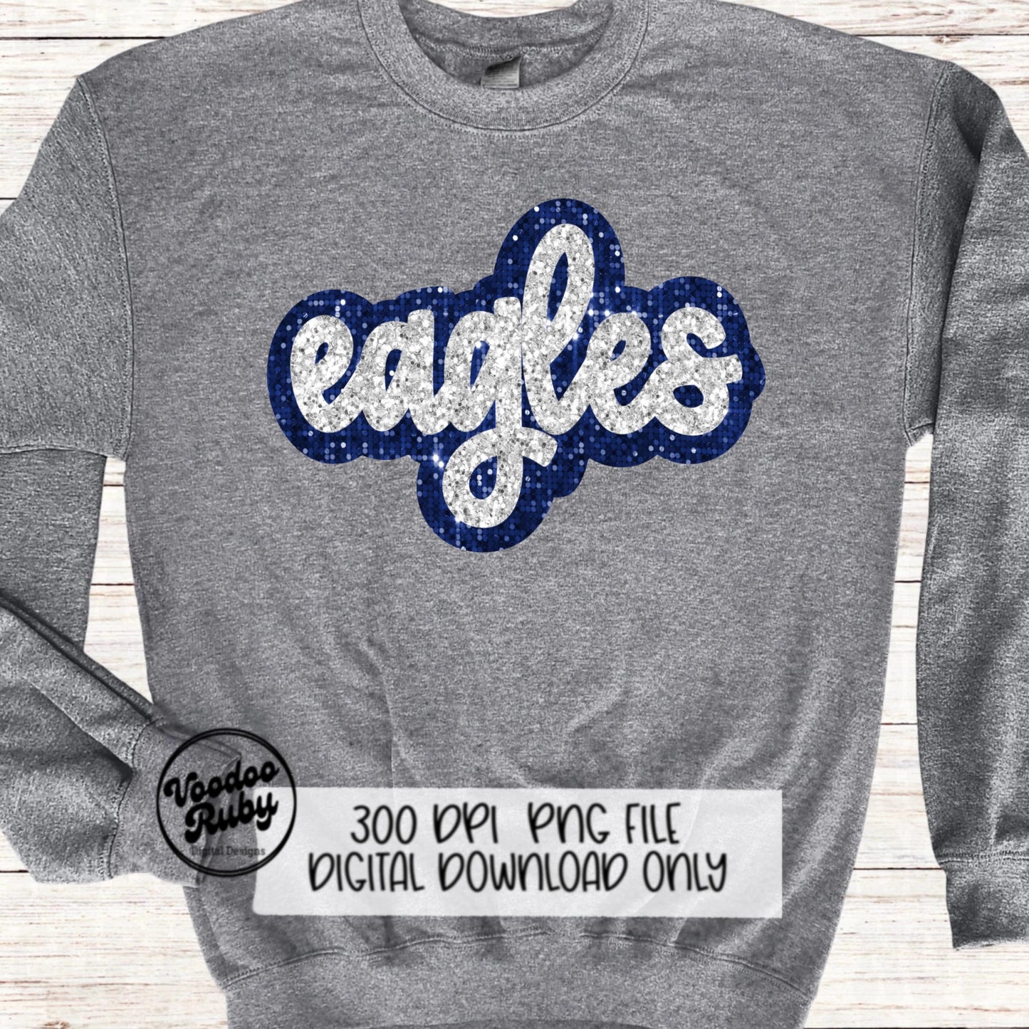 Eagles PNG Design Sublimation Sequins Glitter Hand Drawn Digital Download Faux Sequins Patch PNG Printable Clip Art Faux Appliqué Eagles Football DTF