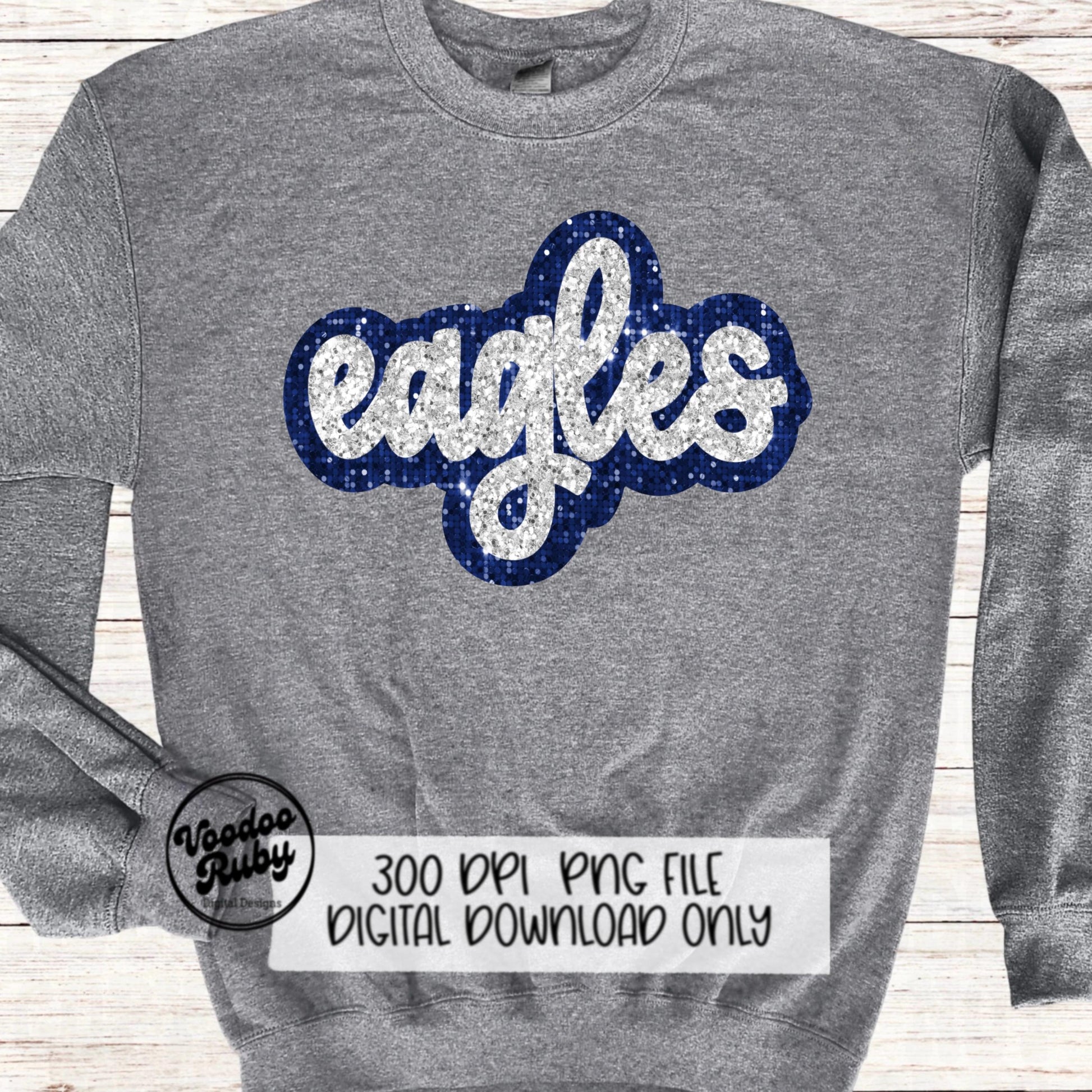 Eagles PNG Design Sublimation Sequins Glitter Hand Drawn Digital Download Faux Sequins Patch PNG Printable Clip Art Faux Appliqué Eagles Football DTF