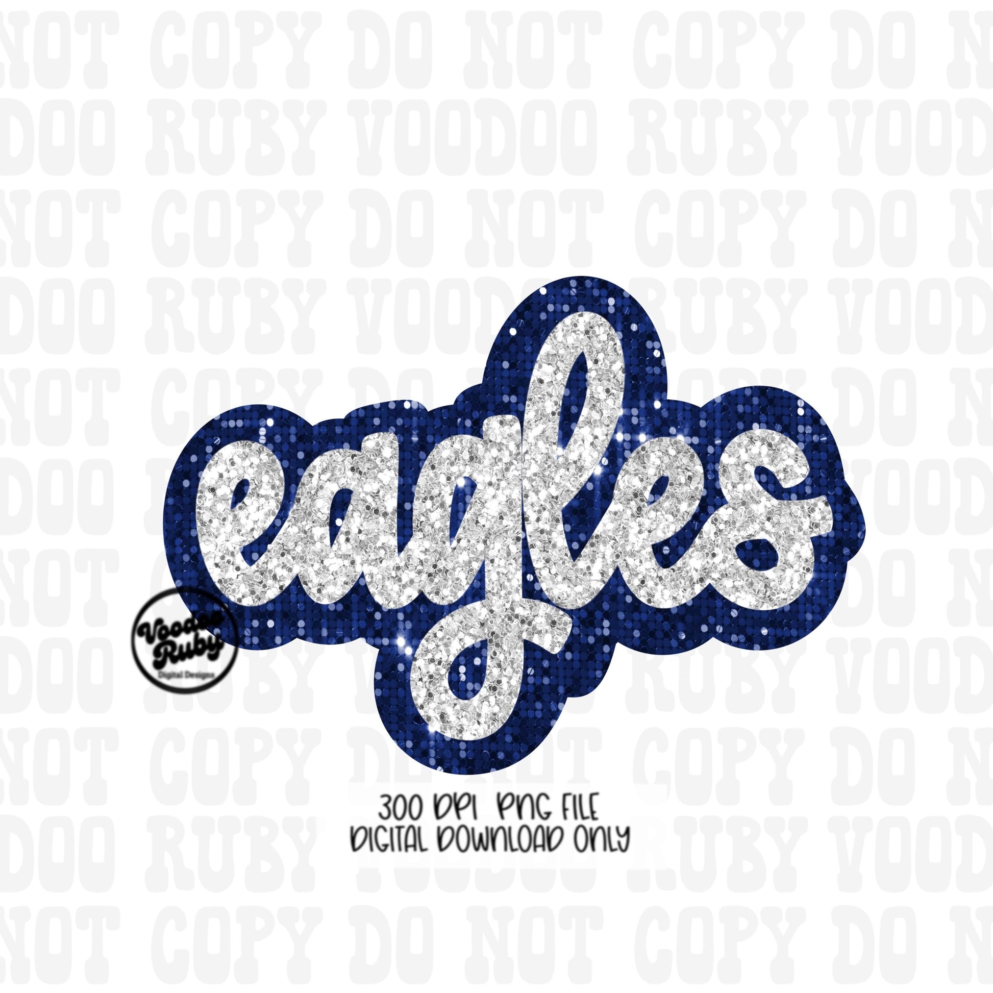 Eagles PNG Design Sublimation Sequins Glitter Hand Drawn Digital Download Faux Sequins Patch PNG Printable Clip Art Faux Appliqué Eagles Football DTF