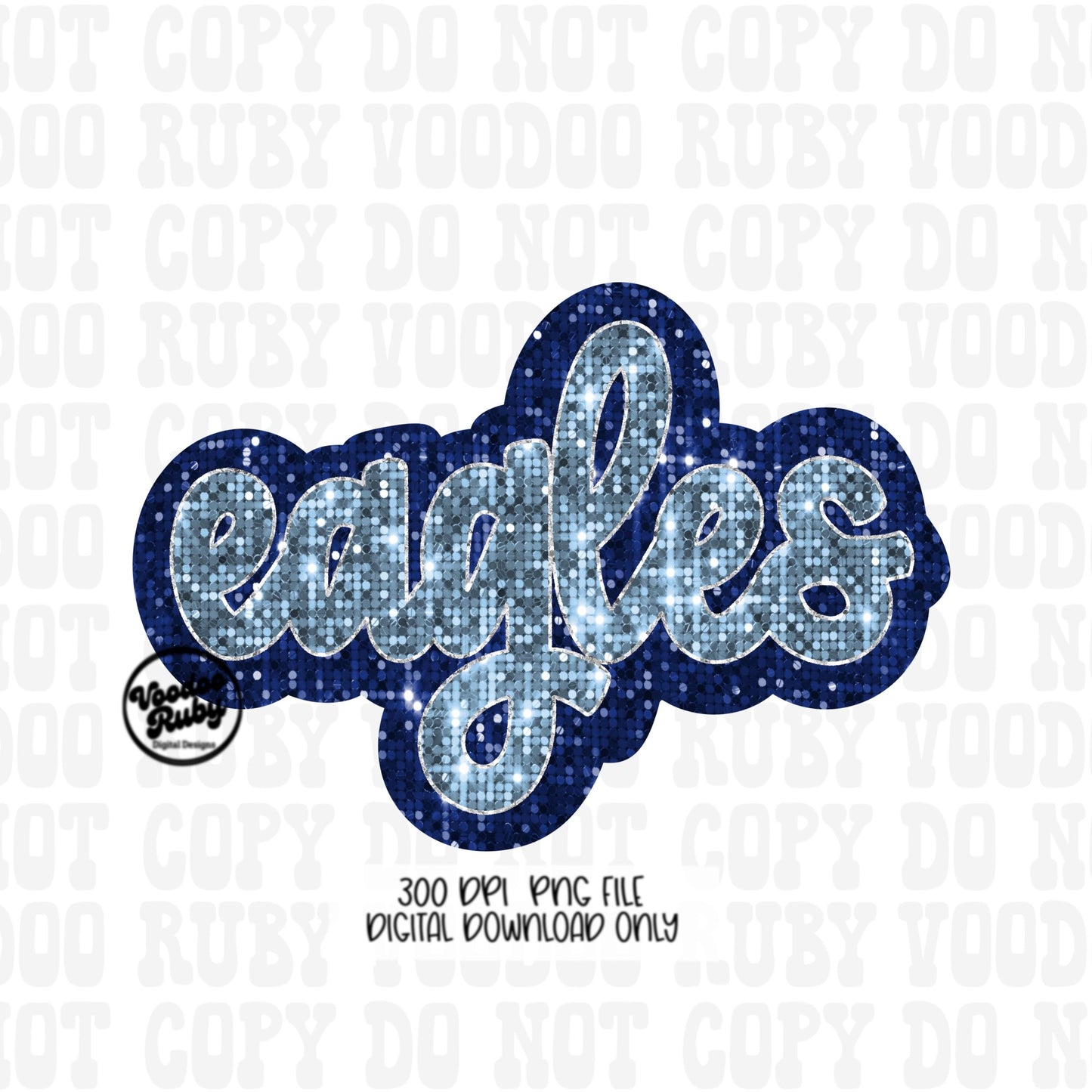 Eagles PNG Design Sequins Glitter Hand Drawn Digital Download Faux Sequins Patch PNG Printable Clip Art Faux Appliqué Eagles Football DTF