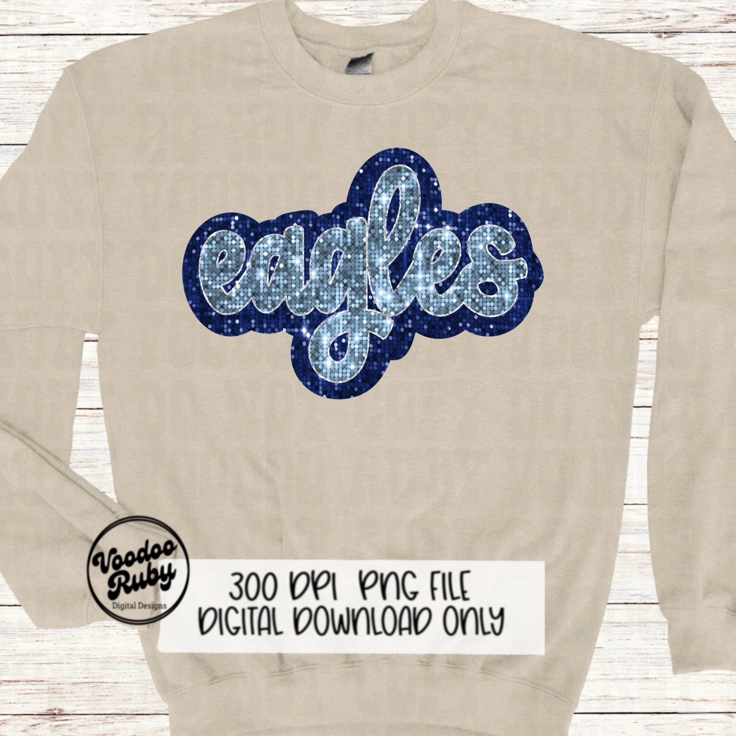 Eagles PNG Design Sequins Glitter Hand Drawn Digital Download Faux Sequins Patch PNG Printable Clip Art Faux Appliqué Eagles Football DTF