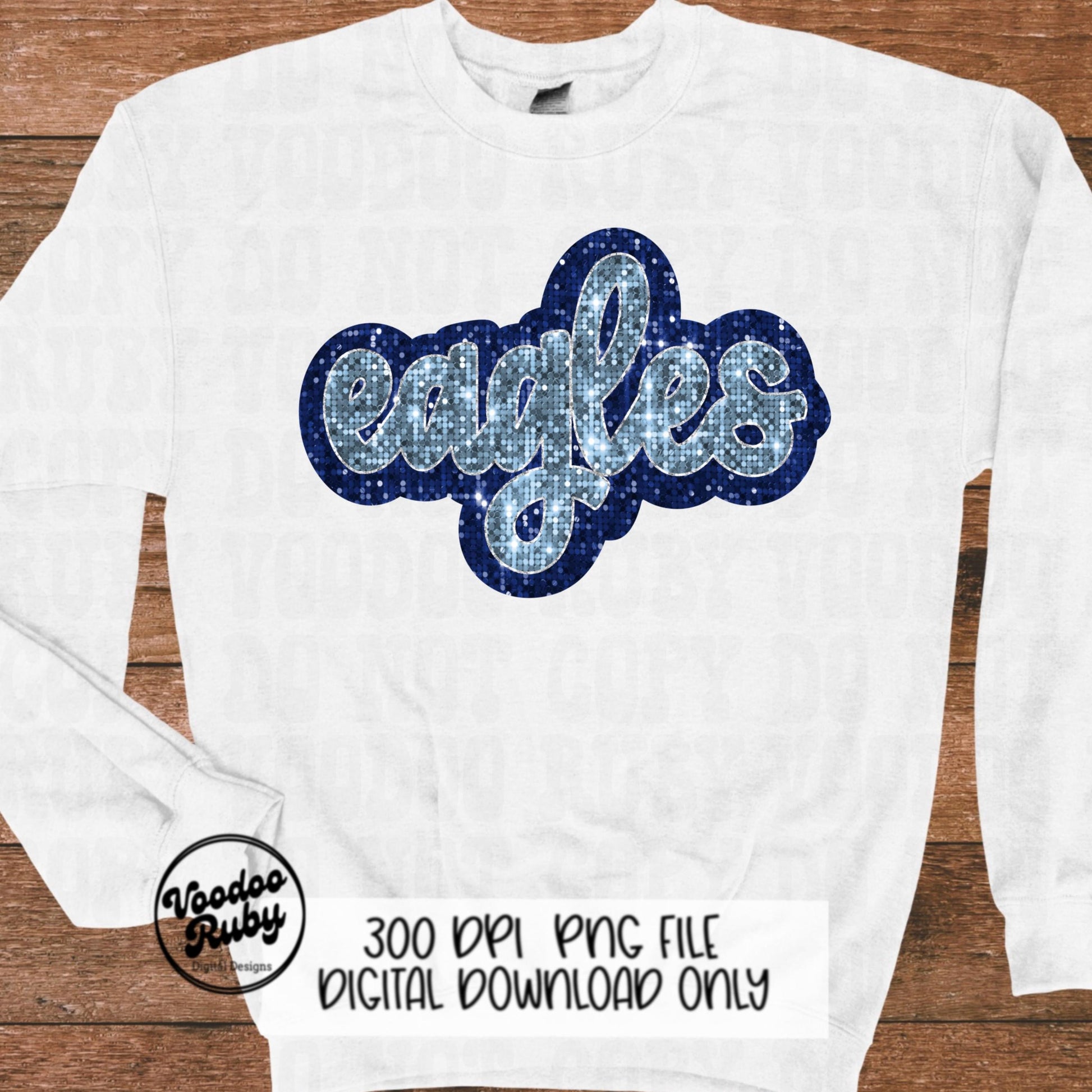 Eagles PNG Design Sequins Glitter Hand Drawn Digital Download Faux Sequins Patch PNG Printable Clip Art Faux Appliqué Eagles Football DTF