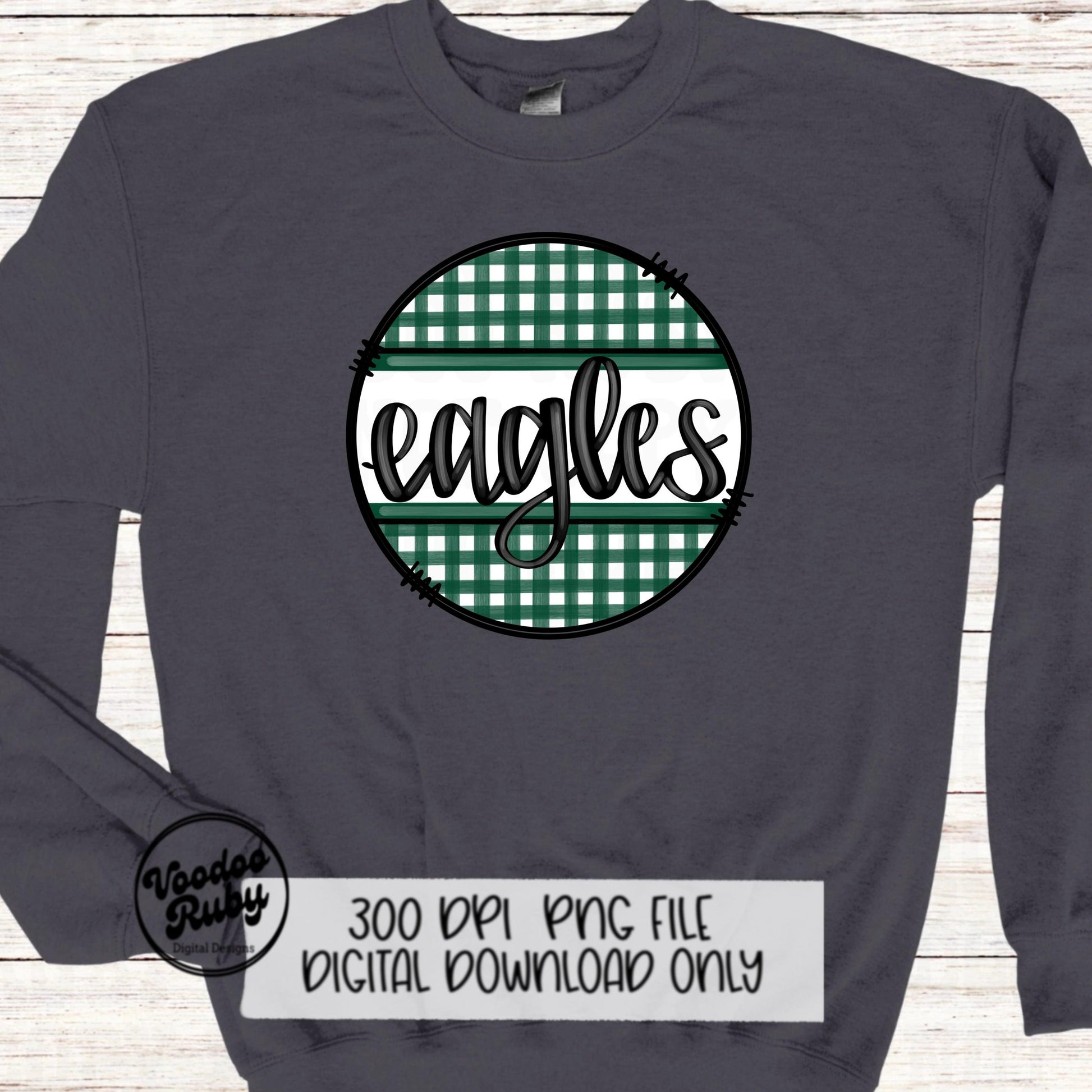 Eagles Mascot PNG: Green & White Football Design (Digital Download)