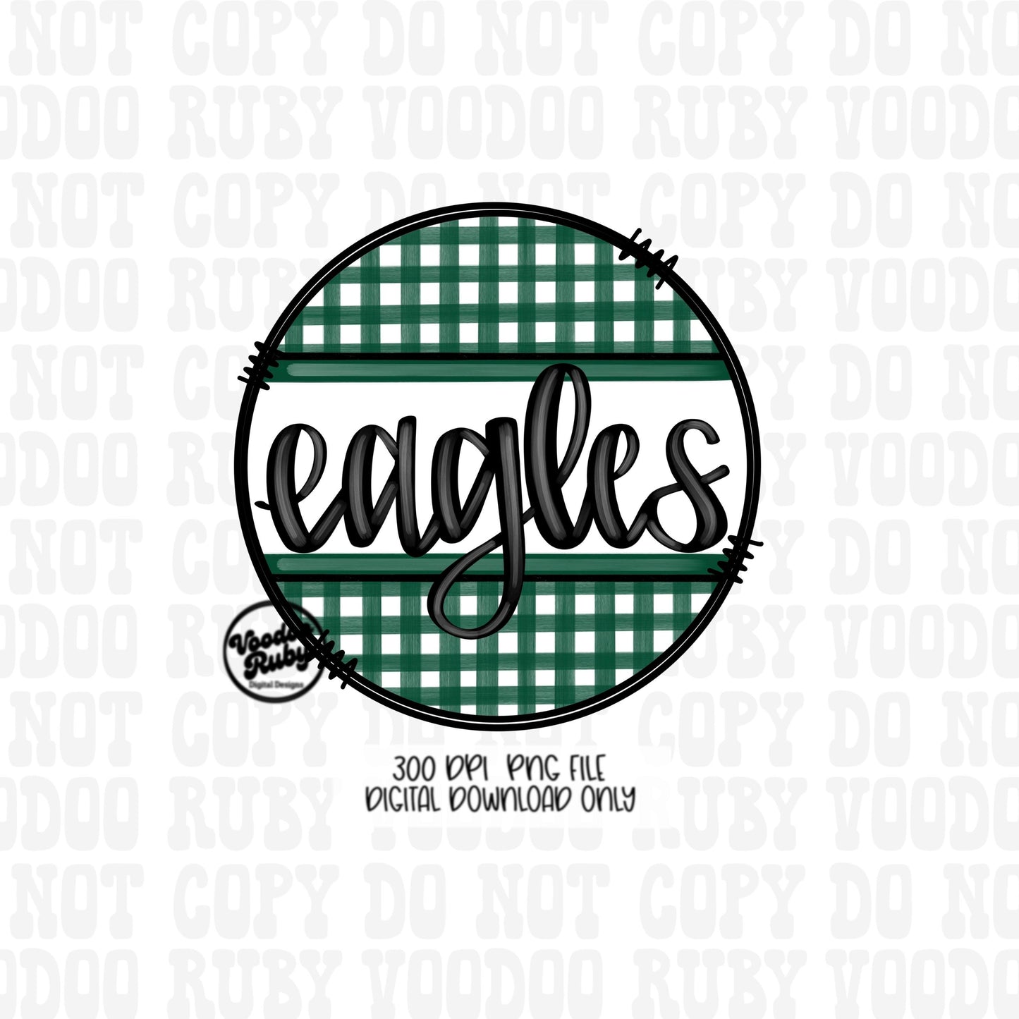 Eagles Mascot PNG: Green & White Football Design (Digital Download)