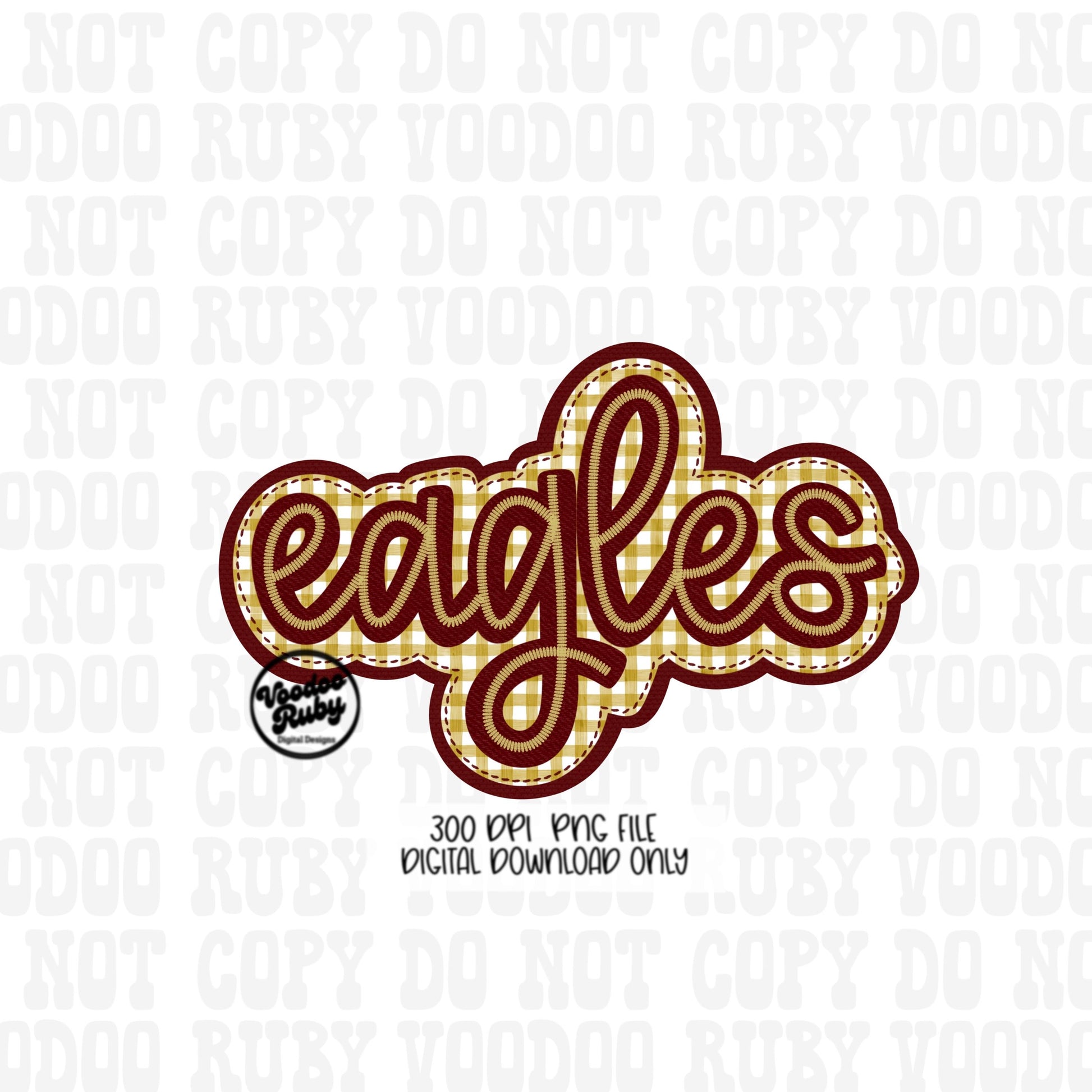 Eagles PNG Design Embroidery Faux Applique Hand Drawn Digital Download Sublimation Eagles PNG Football png Eagles DTF Printable