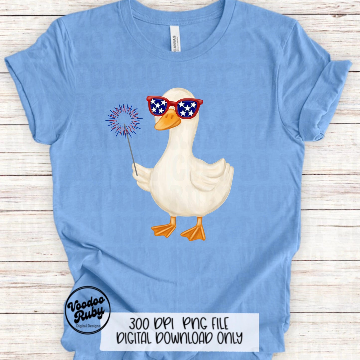 4th of July Goose PNG Design, Sublimation Hand Drawn Digital Download, Funny Goose with Sparkler Fireworks DTF Printable Clip Art