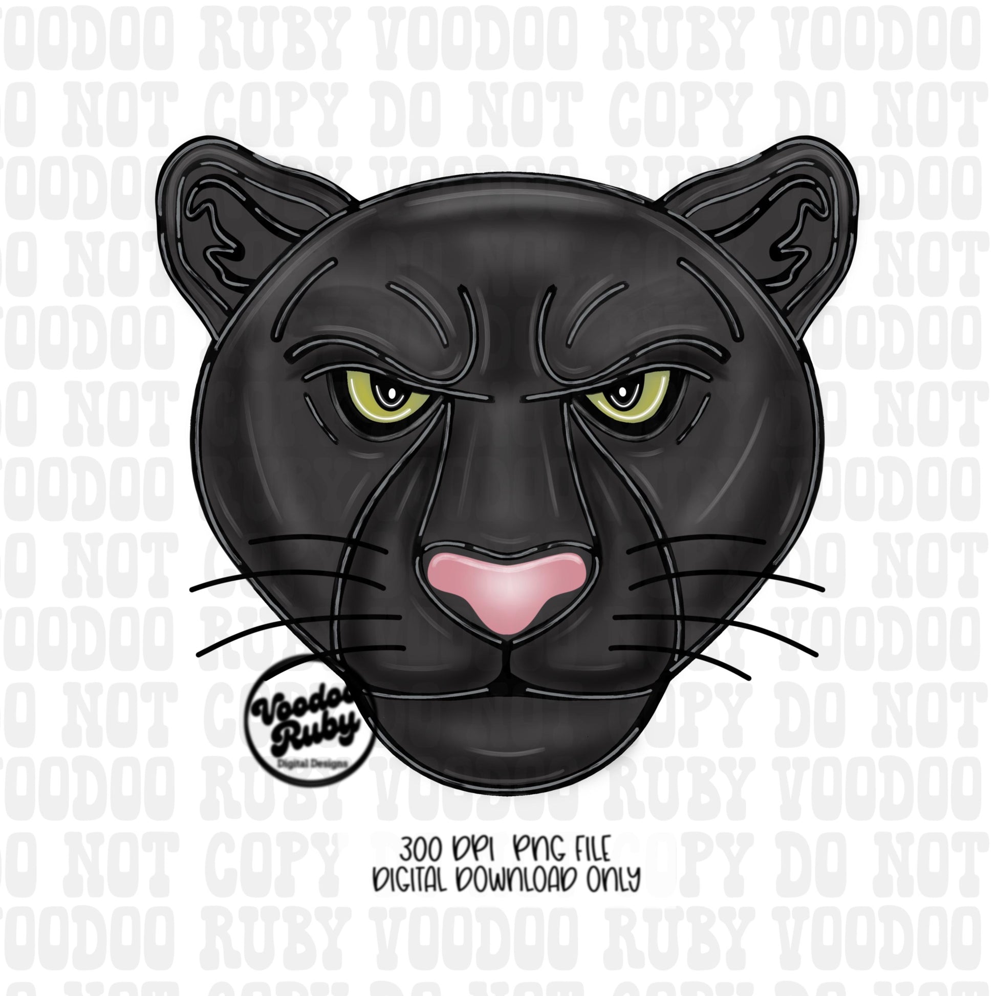 Panthers Mascot PNG Bundle: Hand-Drawn Sublimation Design (Digital Download)