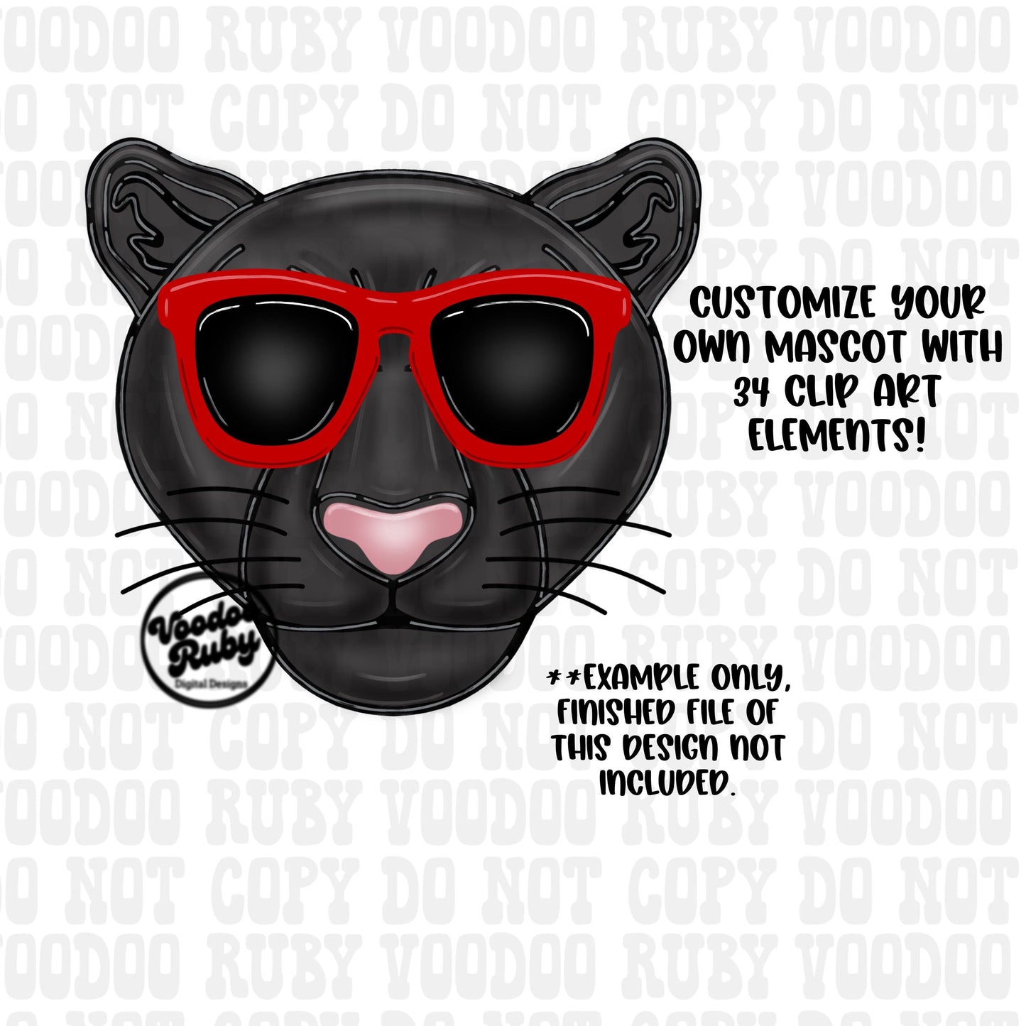 Panthers Mascot PNG Bundle: Hand-Drawn Sublimation Design (Digital Download)