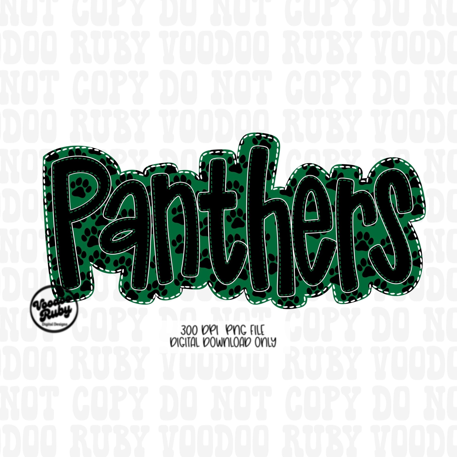 Panthers PNG Design Embroidery Faux Applique Hand Drawn Digital Download Sublimation Panthers DTF Printable Mascot Football