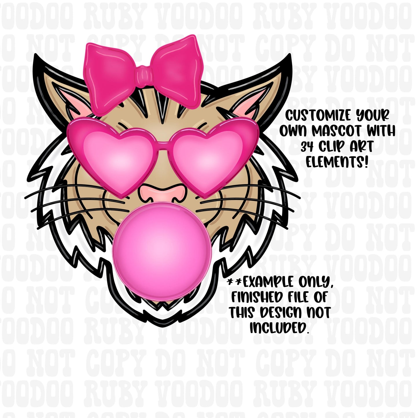 Wildcats Mascot PNG Bundle: Hand-Drawn Sublimation Design (Digital Download))