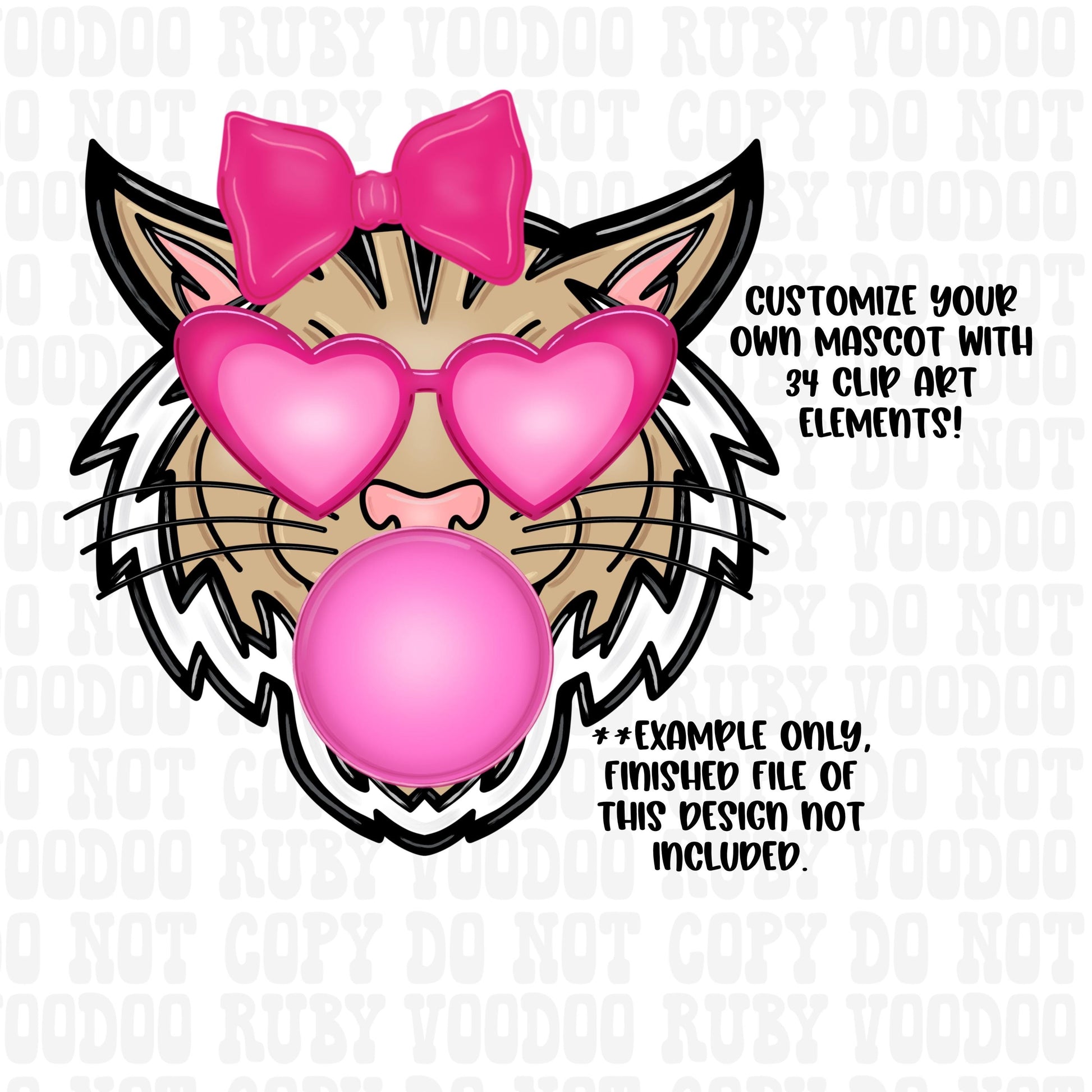 Wildcats Mascot PNG Bundle: Hand-Drawn Sublimation Design (Digital Download))